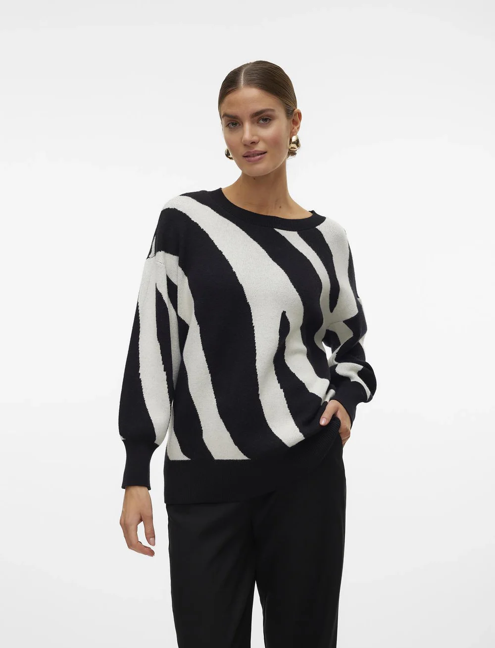 Vero Moda - VMNANCY LS O-NECK LONG PULLOVER BOO - pullover - black - 0