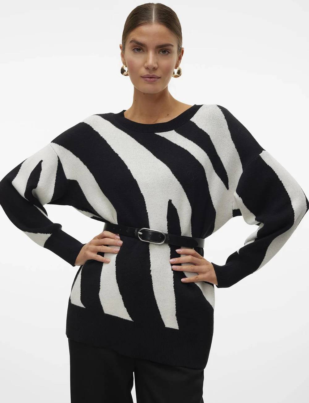 Vero Moda - VMNANCY LS O-NECK LONG PULLOVER BOO - pullover - black - 4