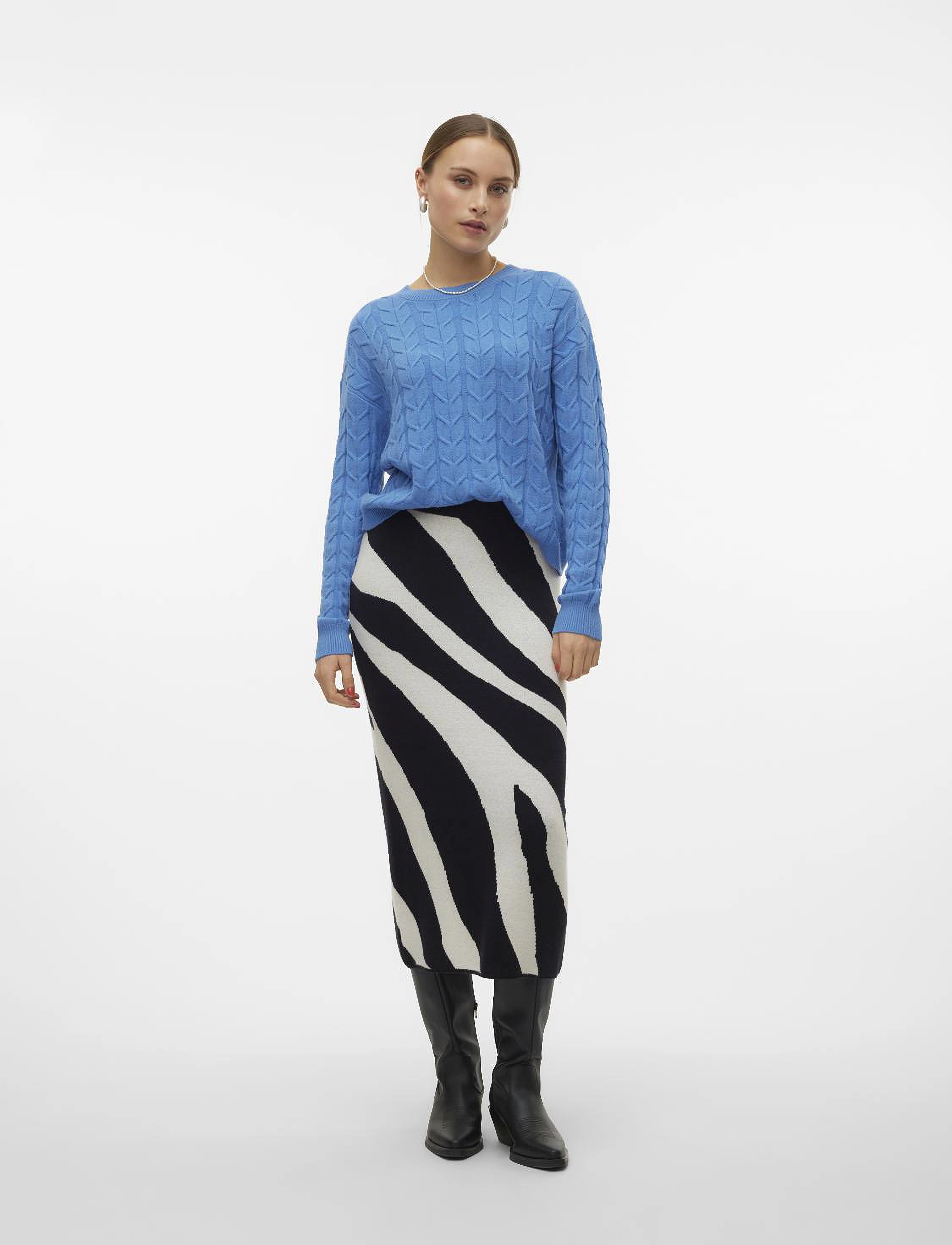 Vero Moda - VMNANCY NW 7/8 SKIRT BOO - strikkede nederdele - black - 4