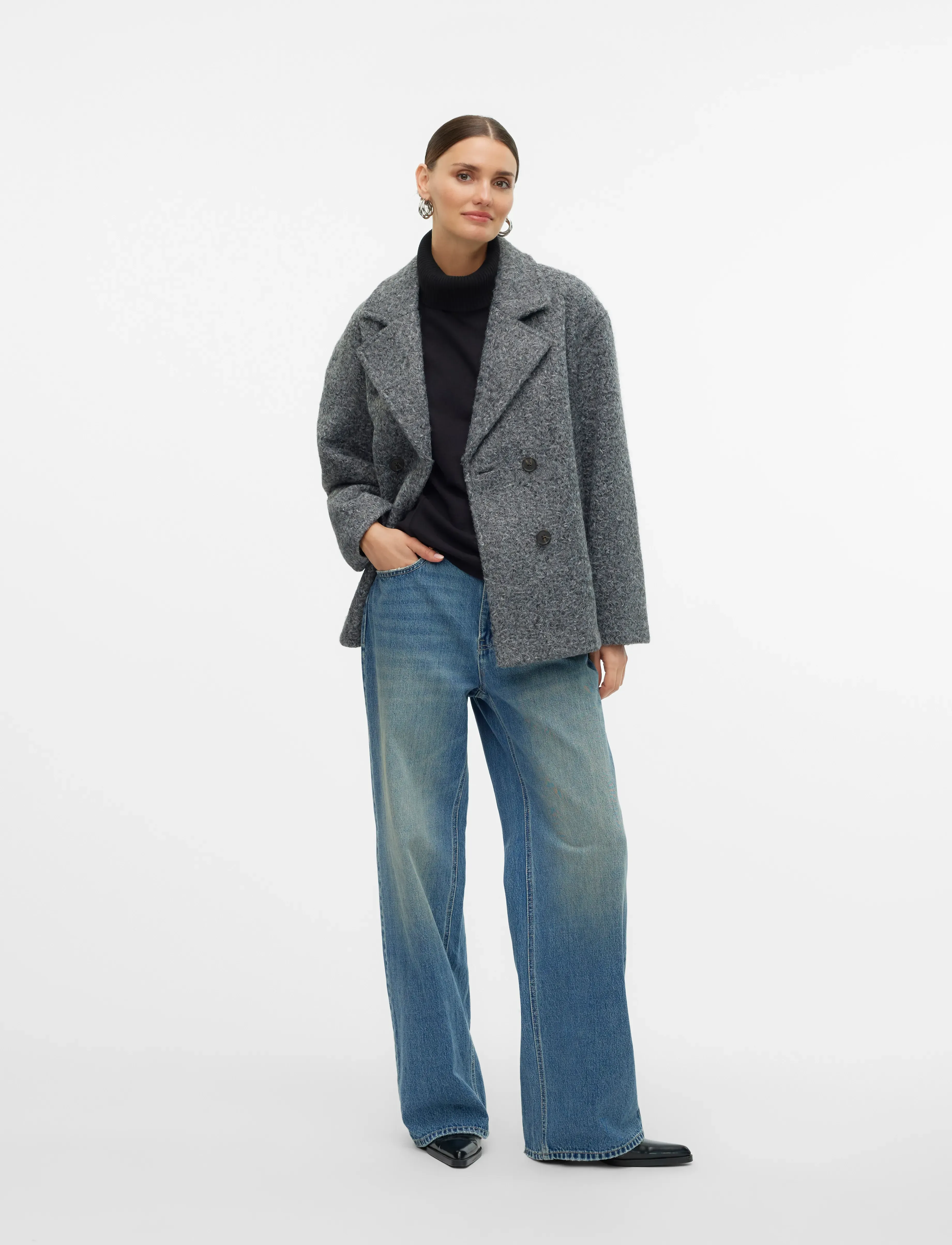Vero Moda - VMELITEBELLA JACKET BOO - gefütterte & daunenjacken - dark grey melange - 3