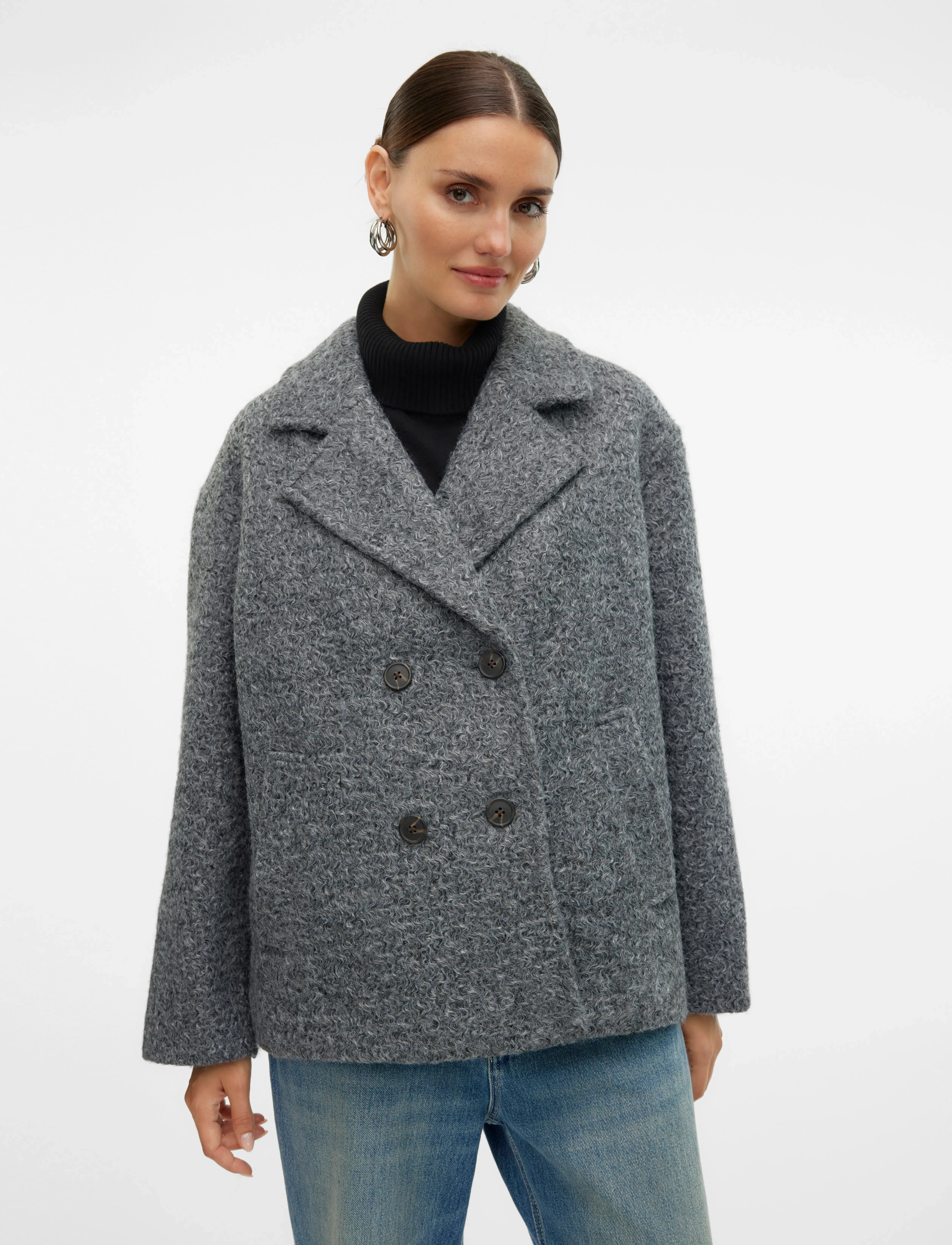Vero Moda - VMELITEBELLA JACKET BOO - gefütterte & daunenjacken - dark grey melange - 4