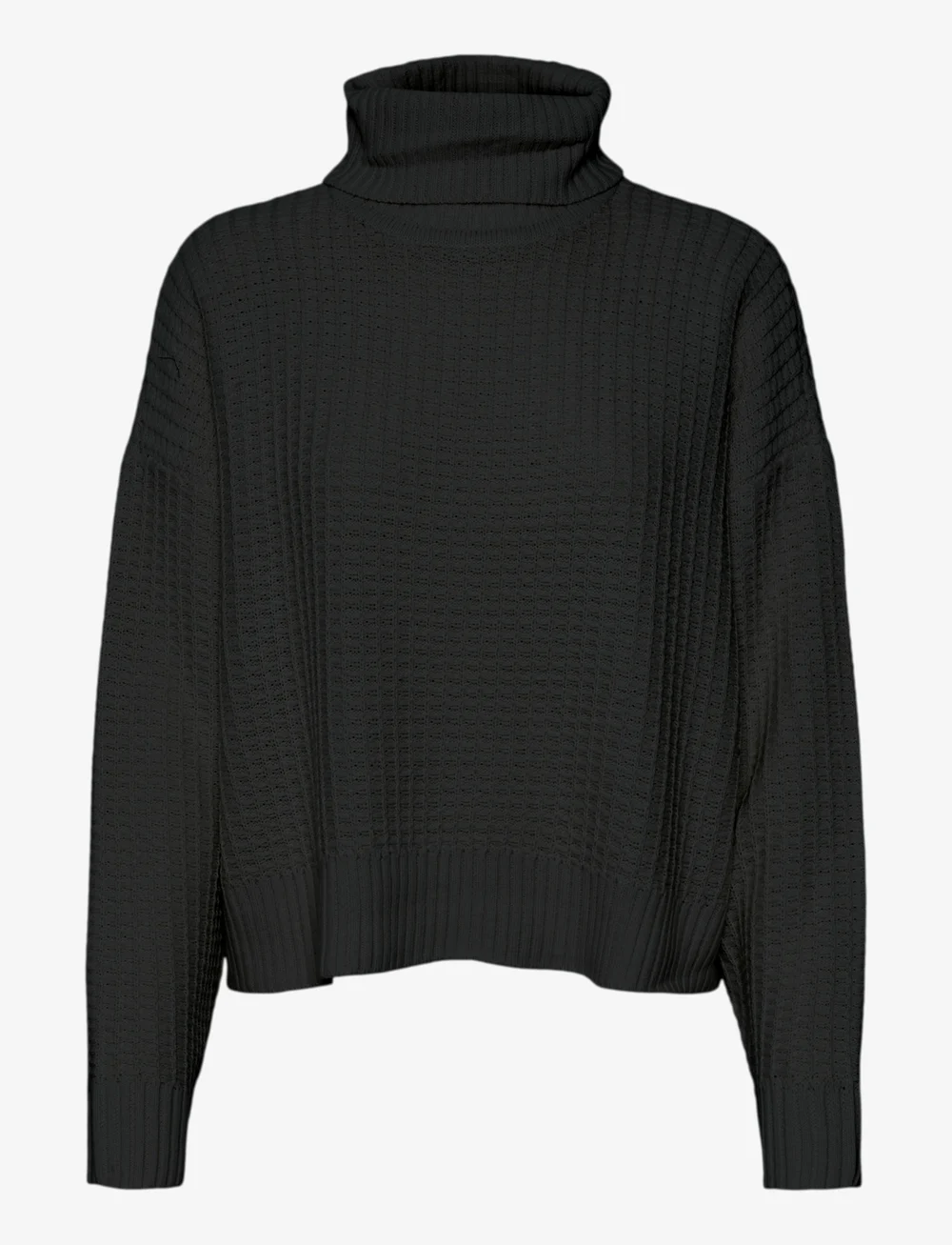 Vero Moda - VMOMEGA LS ROLLNECK PULLOVER BOO - golfy - black - 1