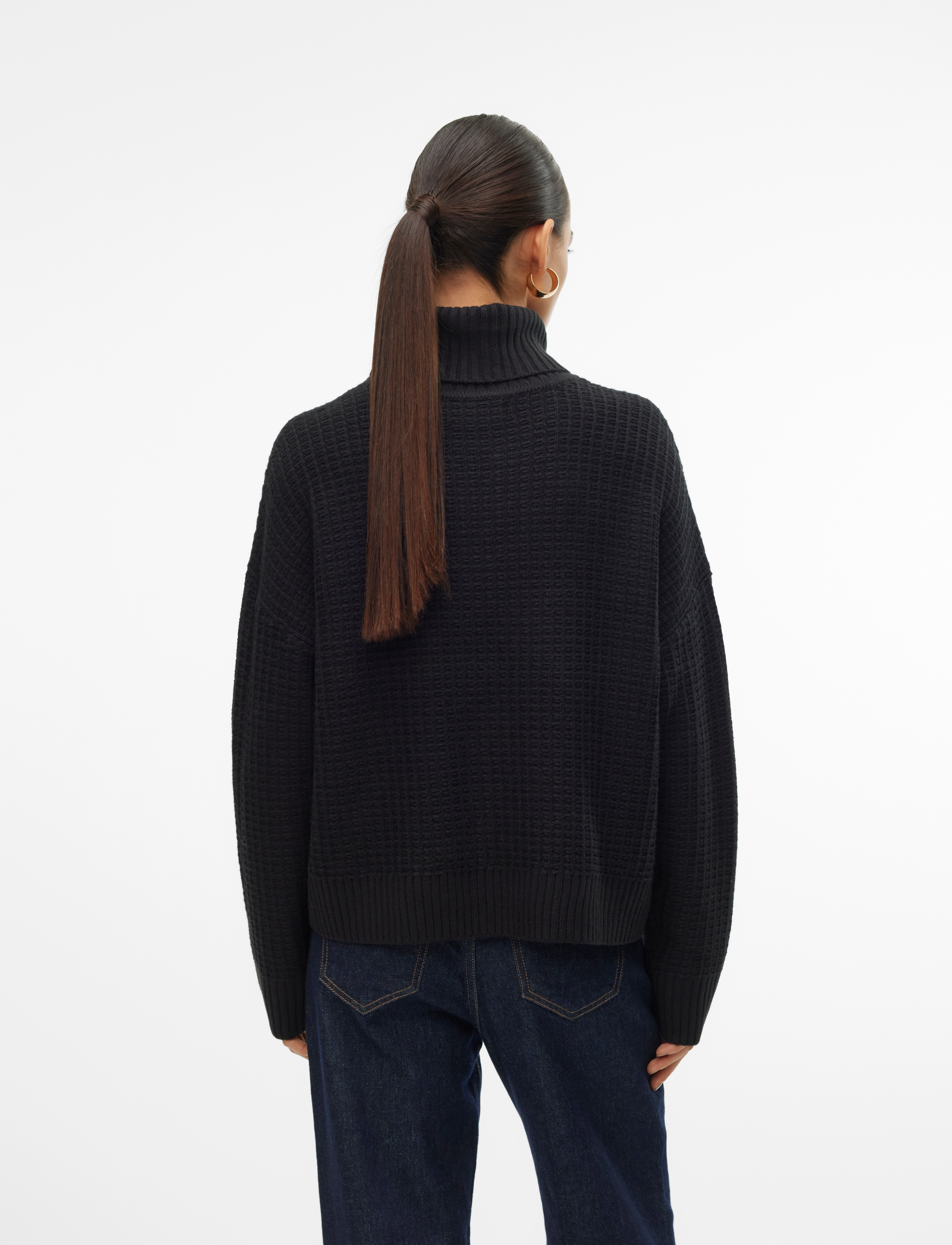 Vero Moda - VMOMEGA LS ROLLNECK PULLOVER BOO - black - 2