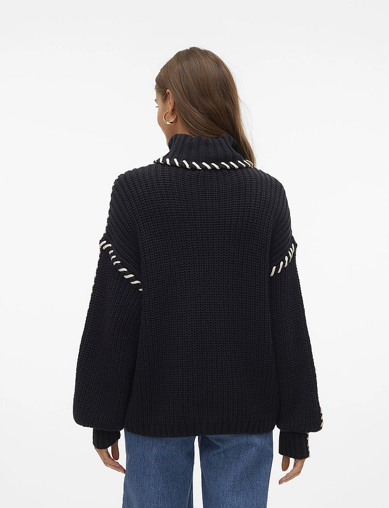 Vero Moda - VMNEWCREAM LS ROLLNECK PULLOVER BOO - golfai - black - 2