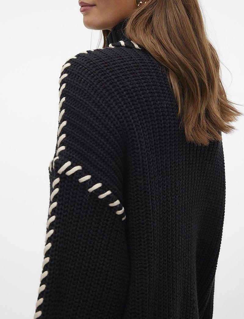 Vero Moda - VMNEWCREAM LS ROLLNECK PULLOVER BOO - golfai - black - 5