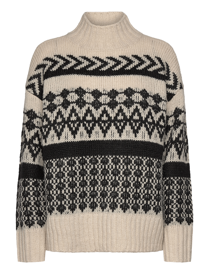 Vero Moda - VMAMPLE LS HIGHNECK PULLOVER GA BOO - polotröjor - birch - 1