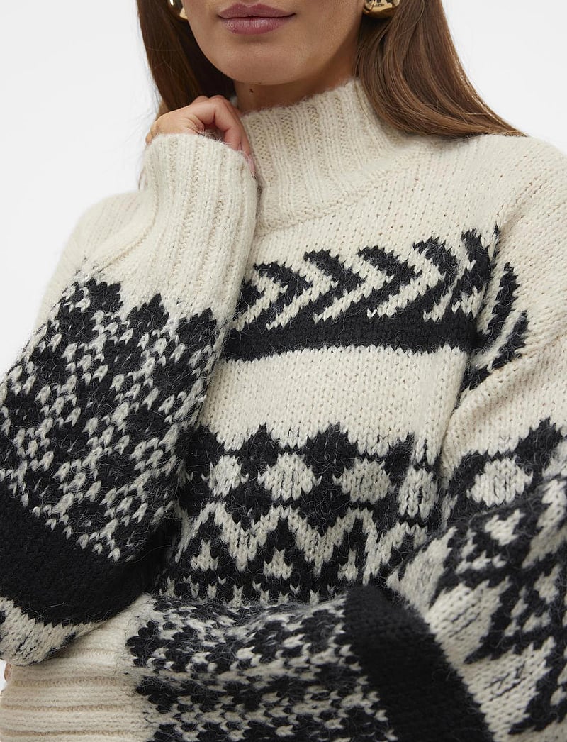 Vero Moda - VMAMPLE LS HIGHNECK PULLOVER GA BOO - polotröjor - birch - 5