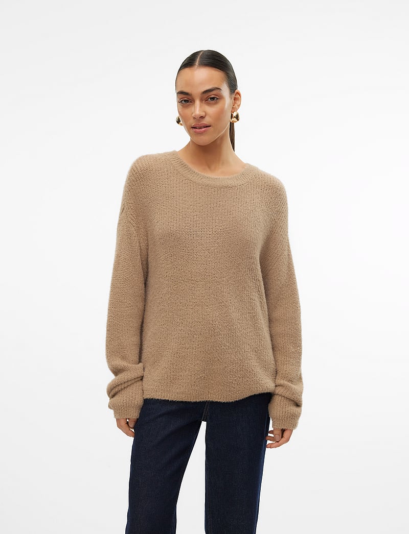 Vero Moda - VMPUFF LS O-NECK PULLOVER BOO - sviitrid - silver mink - 0