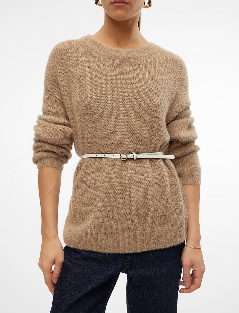 Vero Moda - VMPUFF LS O-NECK PULLOVER BOO - sviitrid - silver mink - 4