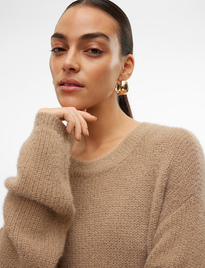 Vero Moda - VMPUFF LS O-NECK PULLOVER BOO - sviitrid - silver mink - 5