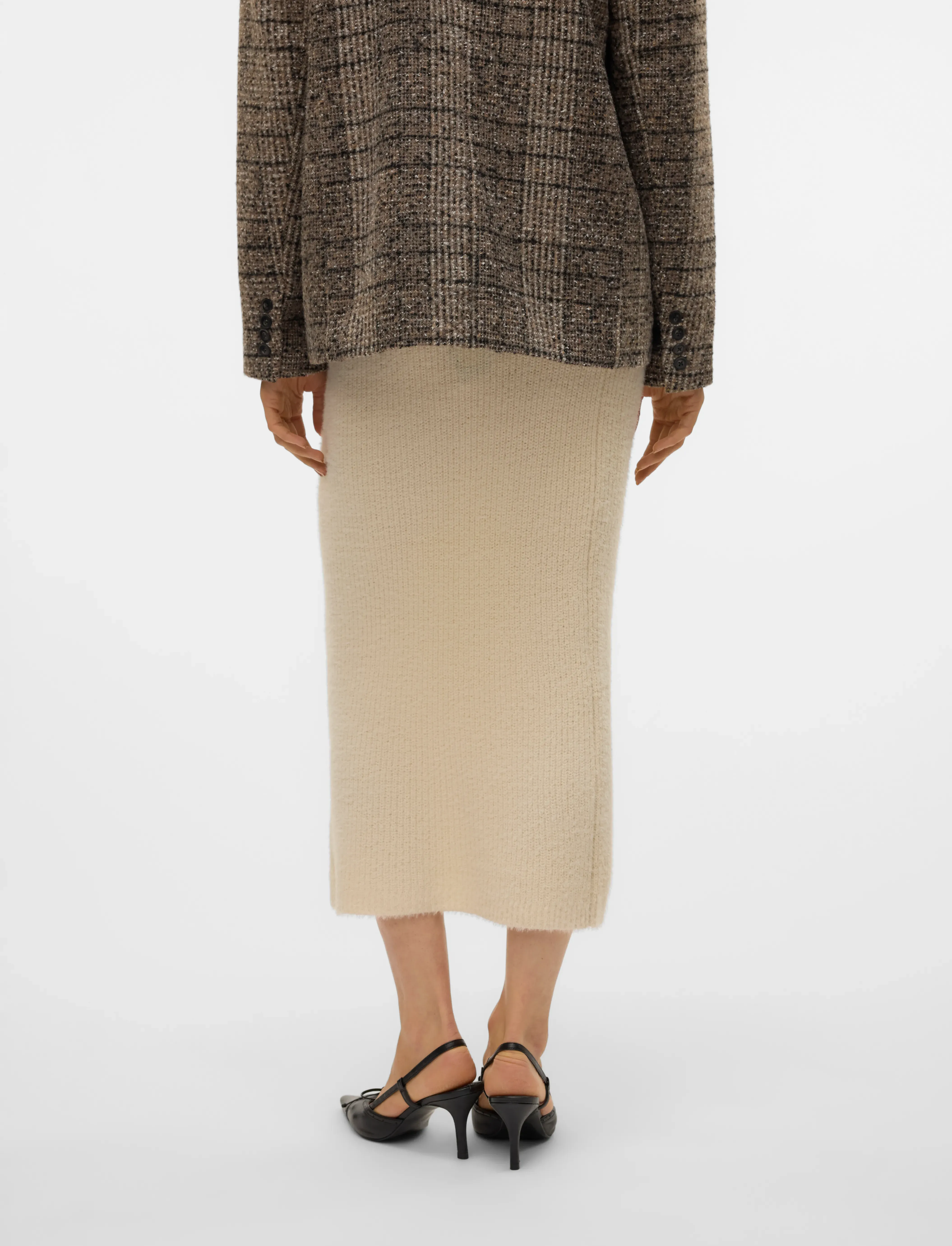 Vero Moda - VMPUFF NW CALF PENCIL SKIRT BOO - strikkede nederdele - birch - 2