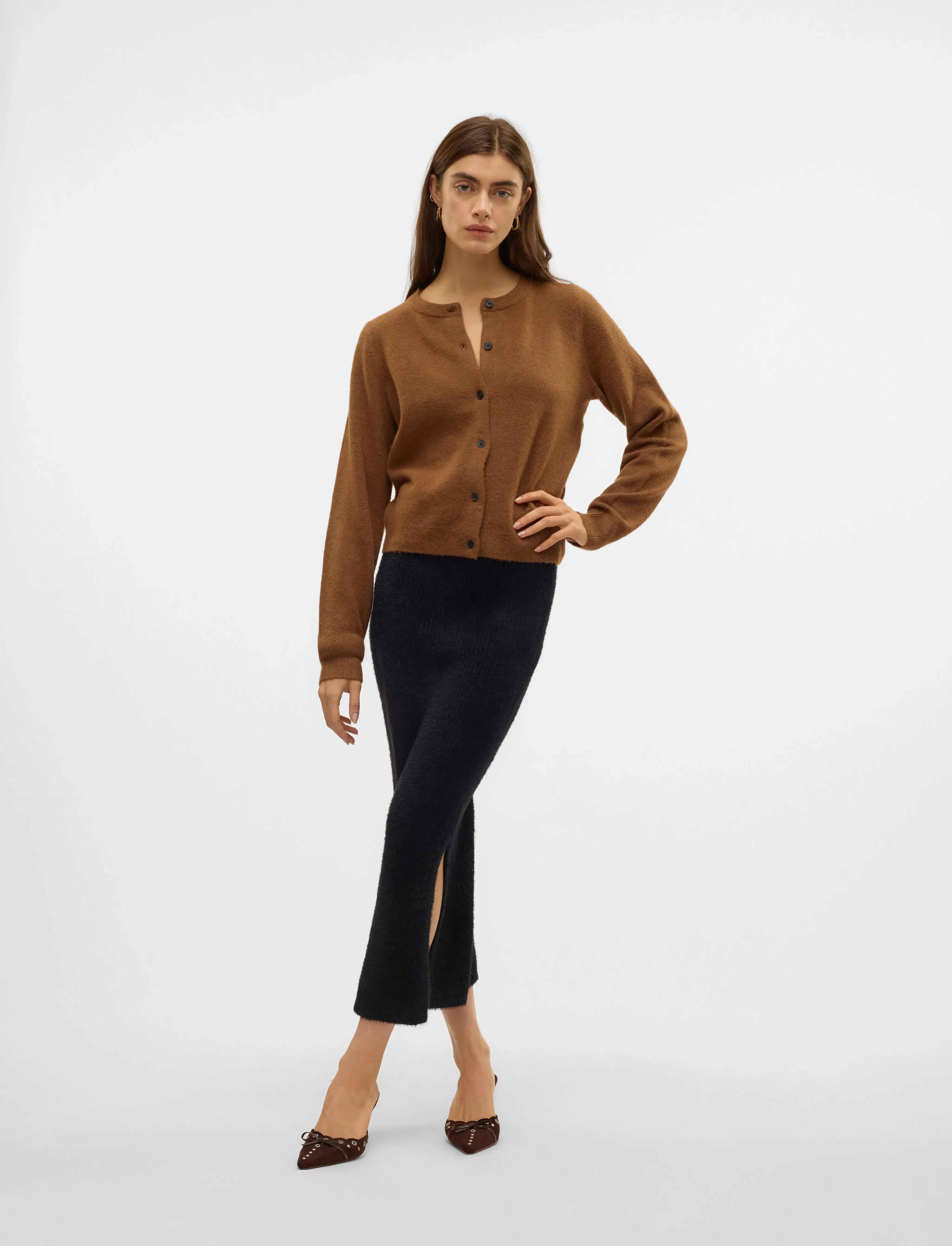 Vero Moda - VMPUFF NW CALF PENCIL SKIRT BOO - strickröcke - black - 4