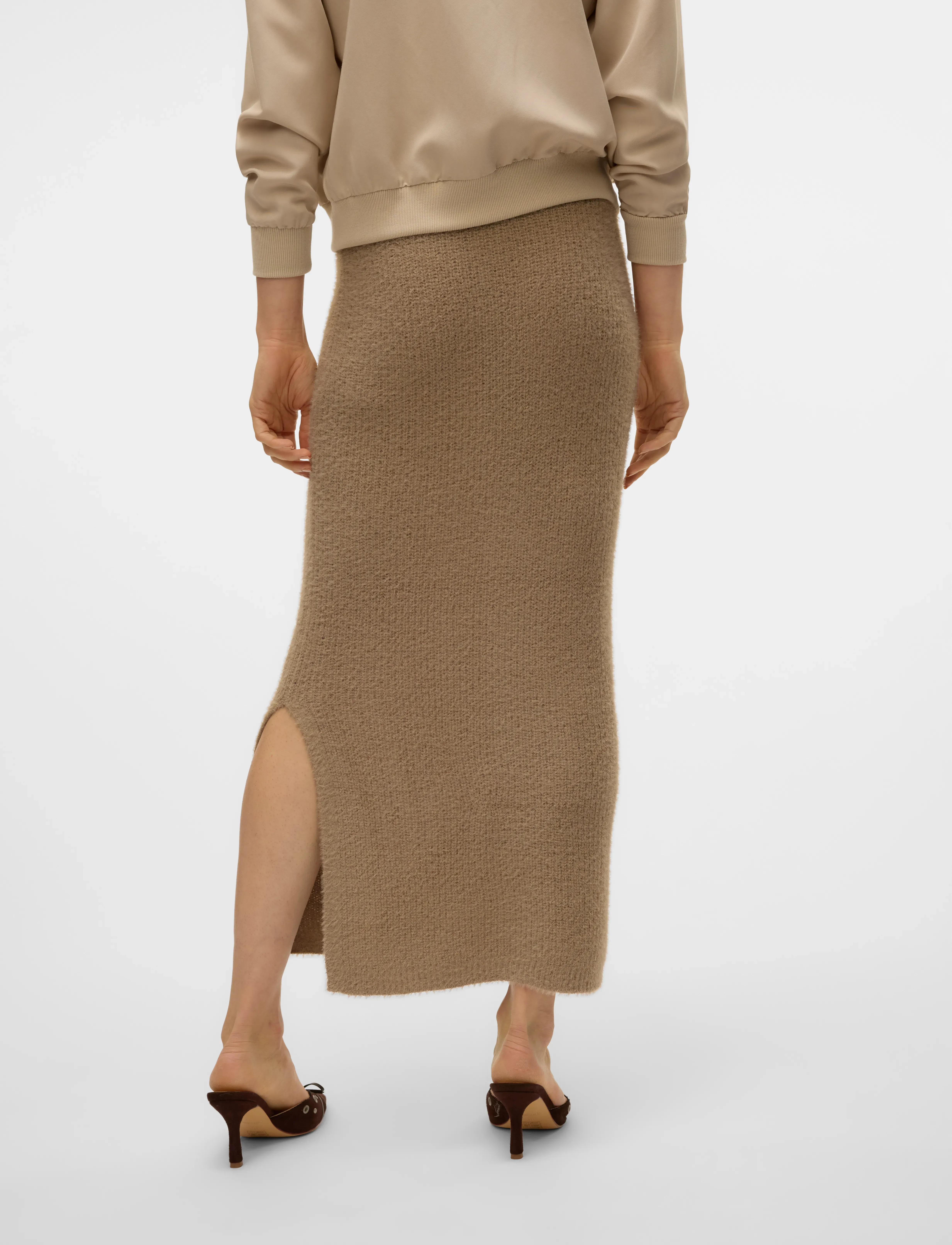 Vero Moda - VMPUFF NW CALF PENCIL SKIRT BOO - kootud seelikud - silver mink - 2