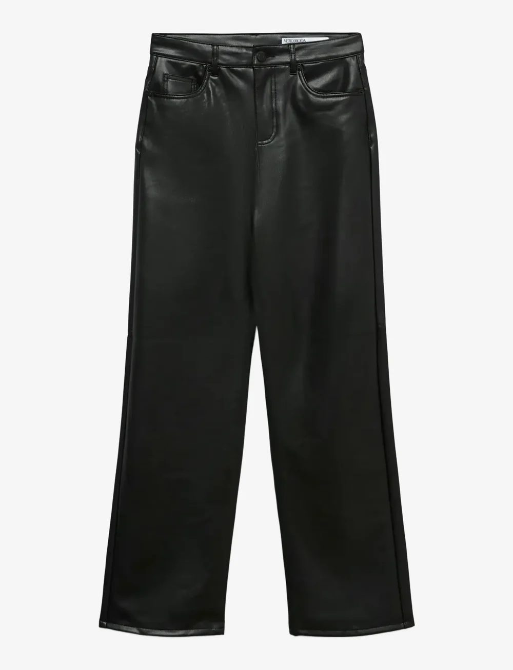 Vero Moda - VMTESSA HR WIDE PL PANTS NOOS - læderbukser - black - 1