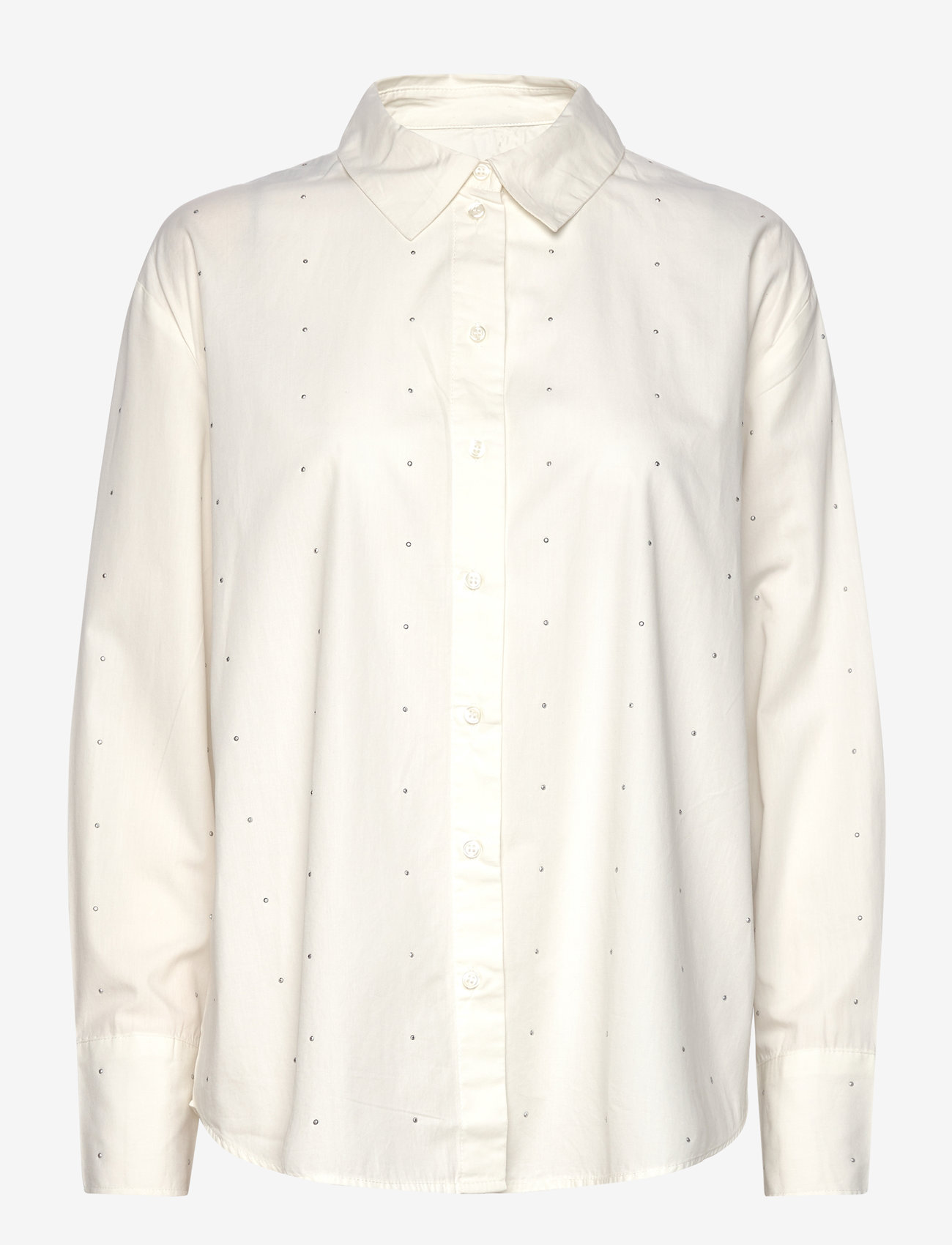 Vero Moda - VMCHARLOTTE STUD LS SHIRT WVN GA - långärmade skjortor - snow white - 1
