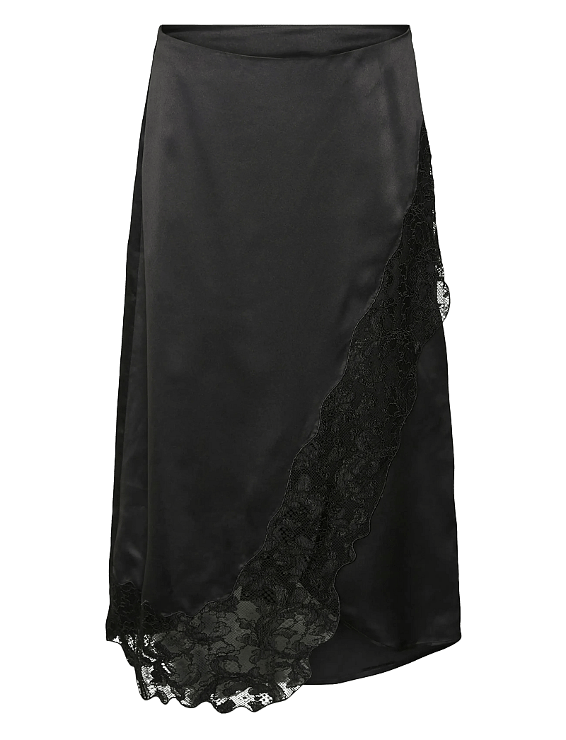 Vero Moda - VMMERLE LACE HW 7/8 SKIRT WVN GA - satinkjolar - black - 1