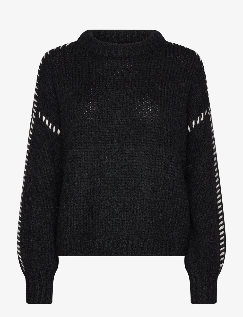 Vero Moda - VMFENG LS O-NECK PULLOVER GA BOO - stickade tröjor - black - 1