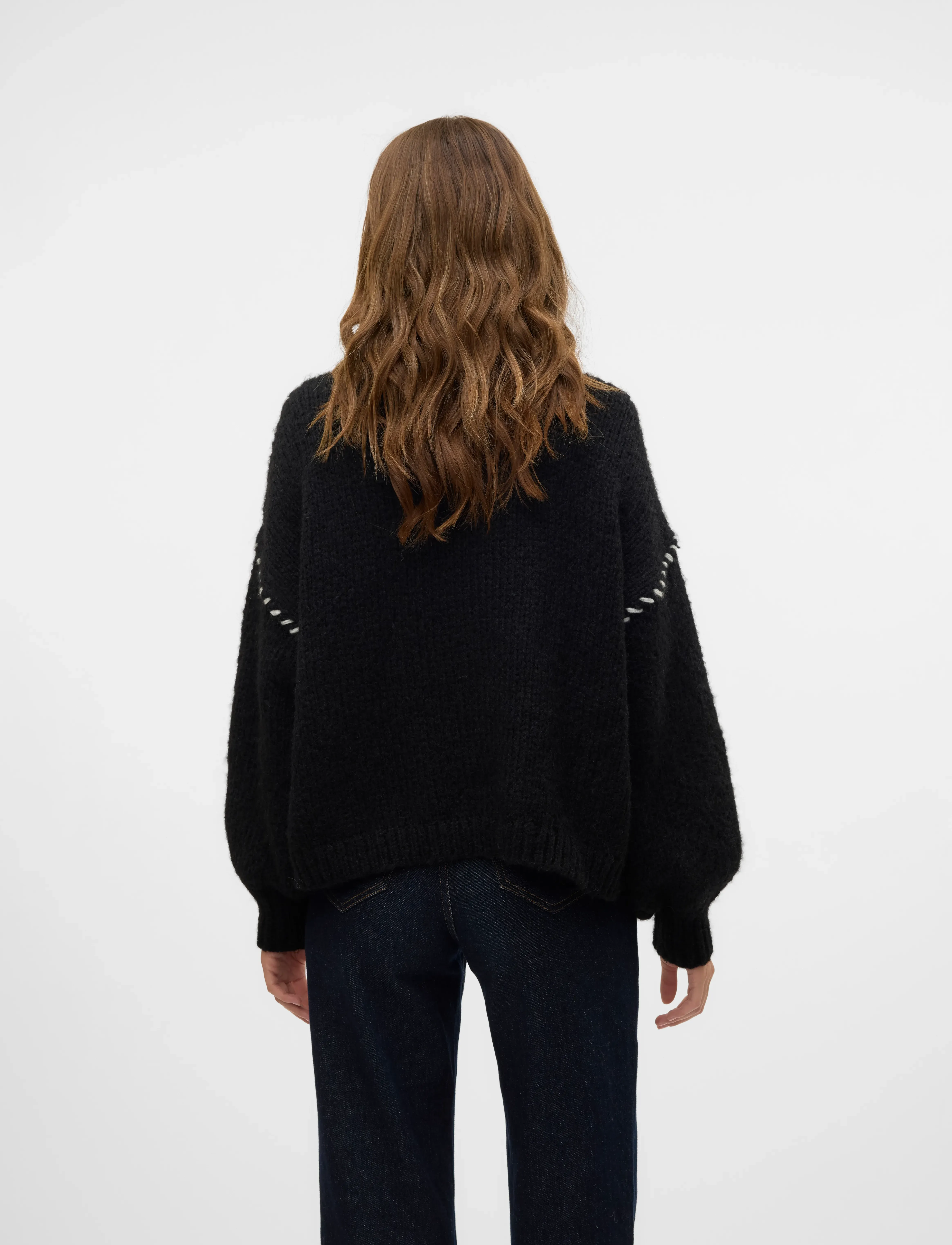 Vero Moda - VMFENG LS O-NECK PULLOVER GA BOO - laveste priser - black - 3