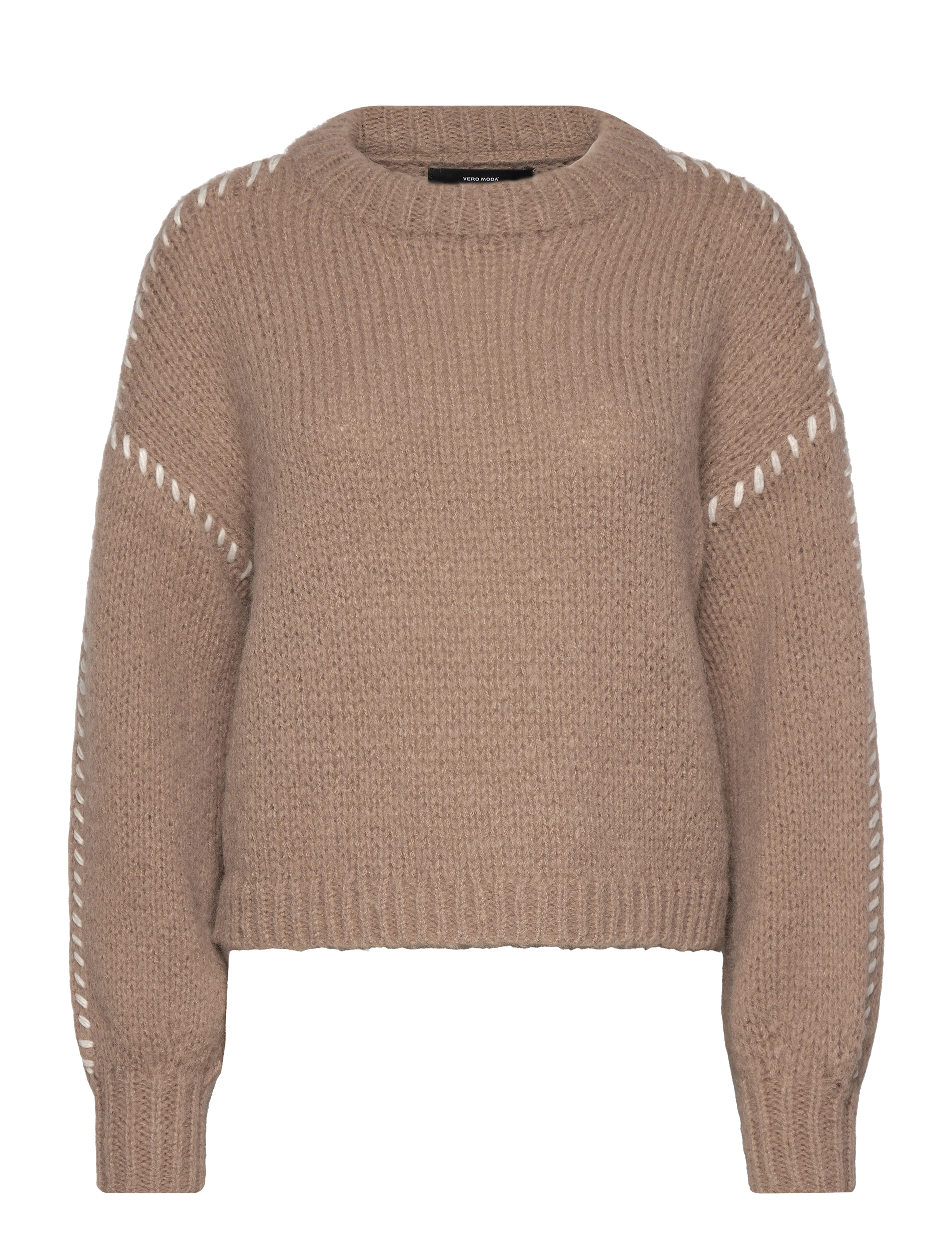 Vero Moda VMFENG LS O-NECK PULLOVER GA BOO - Strickmode - SILVER MINK / brown