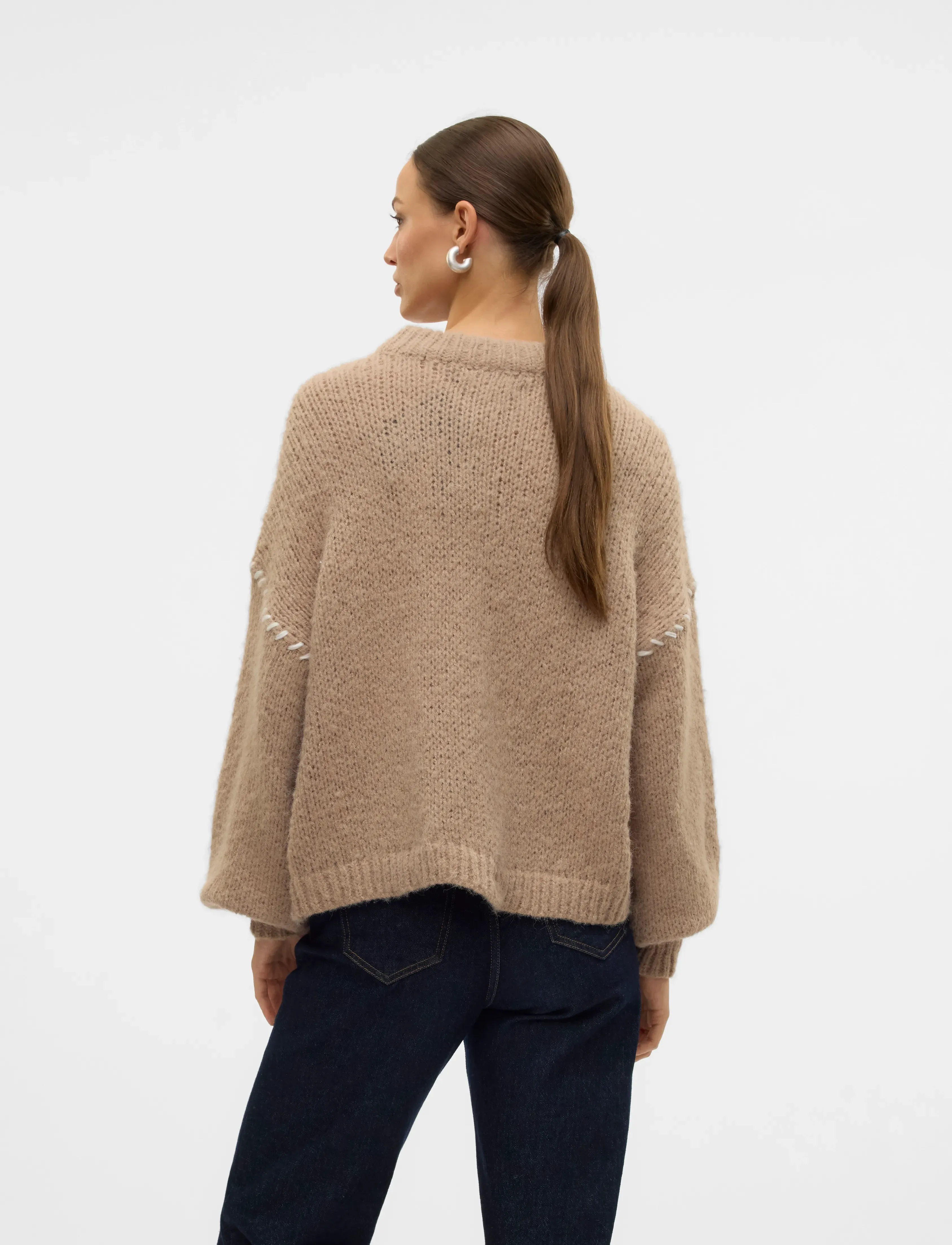 Vero Moda - VMFENG LS O-NECK PULLOVER GA BOO - neulepuserot - silver mink - 3