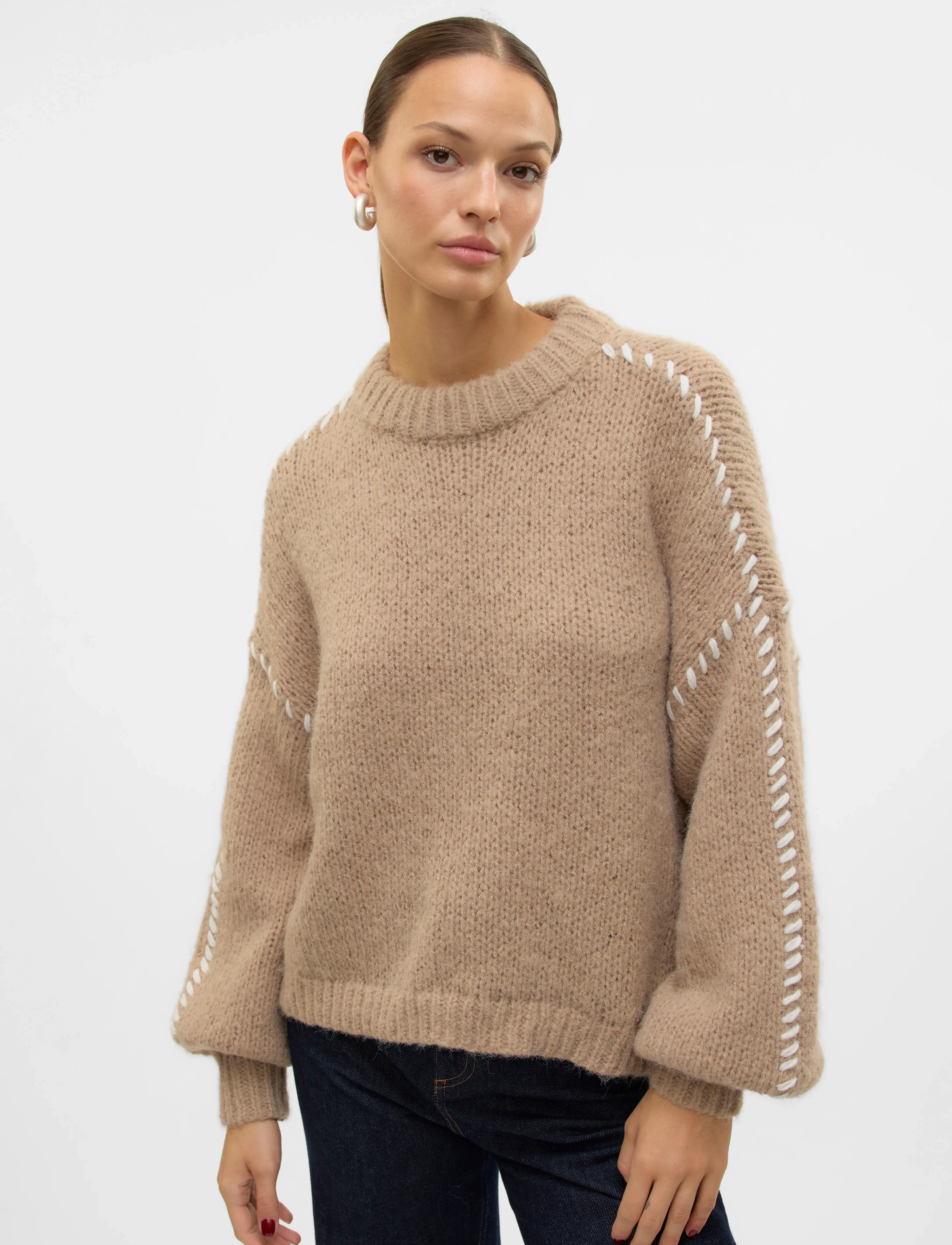 Vero Moda - VMFENG LS O-NECK PULLOVER GA BOO - neulepuserot - silver mink - 5