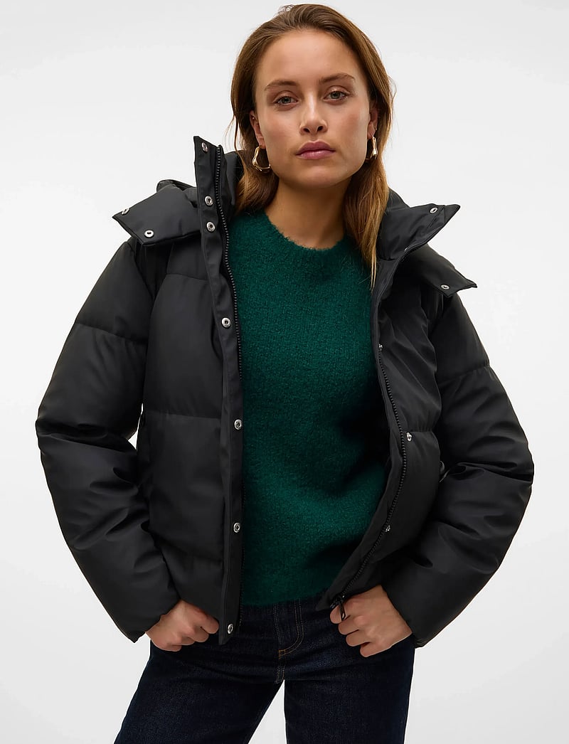 Vero Moda - VMGRETAKYLIE SHORT COATED JACKET NOOS - dunjackor - black - 3