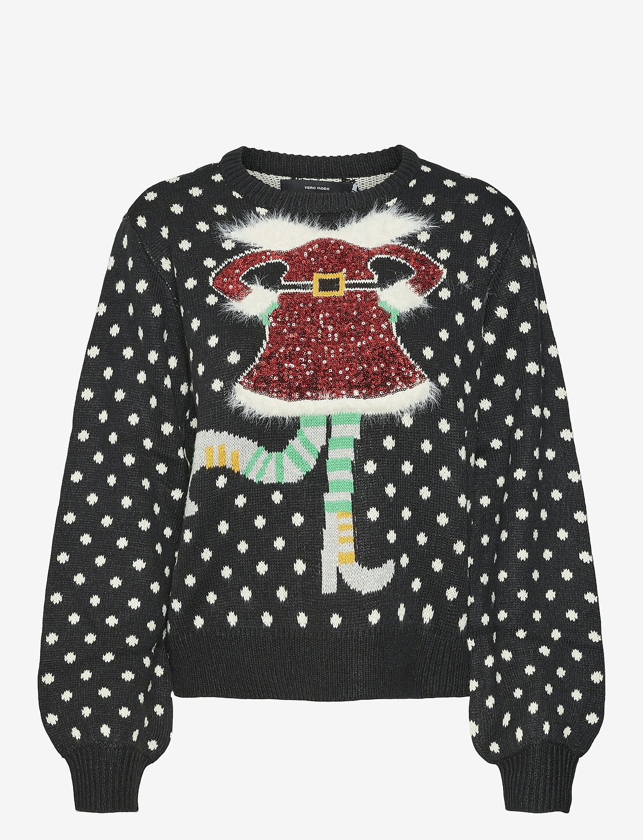Vero Moda - VMSPARKLE ELFIE LS O-NECK PULL. XMAS - weihnachtspullover - black - 1