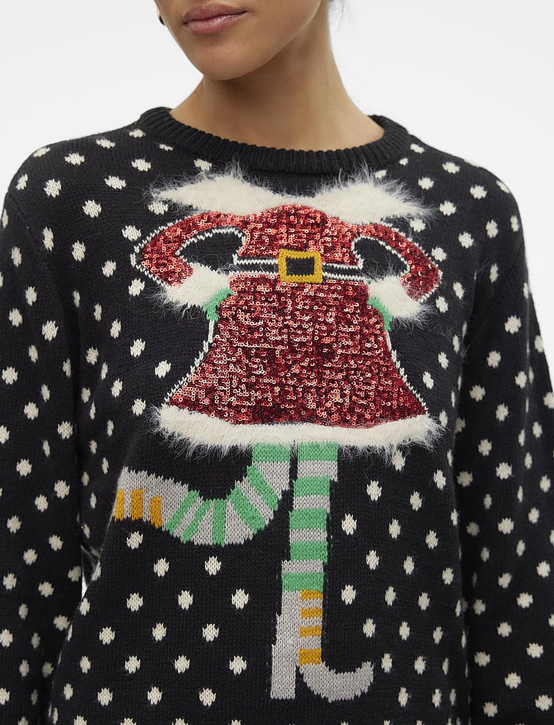 Vero Moda - VMSPARKLE ELFIE LS O-NECK PULL. XMAS - weihnachtspullover - black - 5