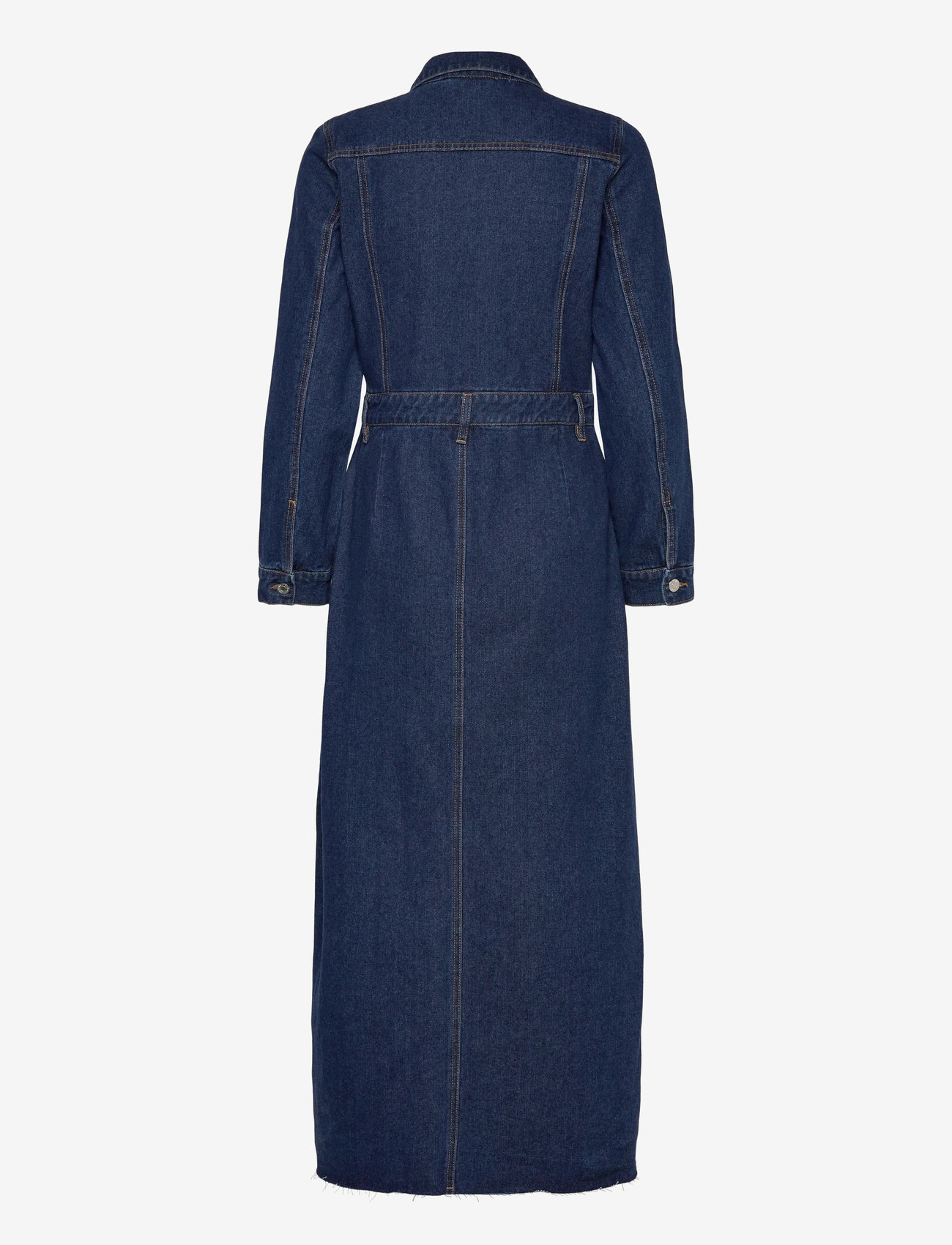 Vero Moda - VMMOLLY LS  ANK DENIM DRESS - jeansklänningar - dark blue denim - 2