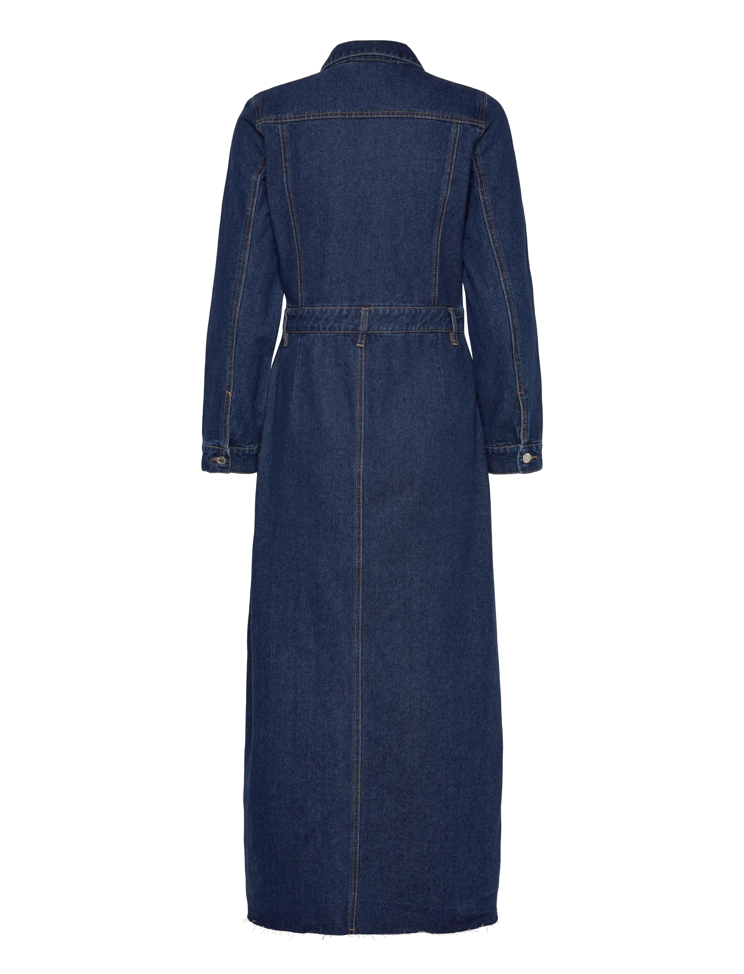 Vero Moda - VMMOLLY LS  ANK DENIM DRESS - jeanskleider - dark blue denim - 2