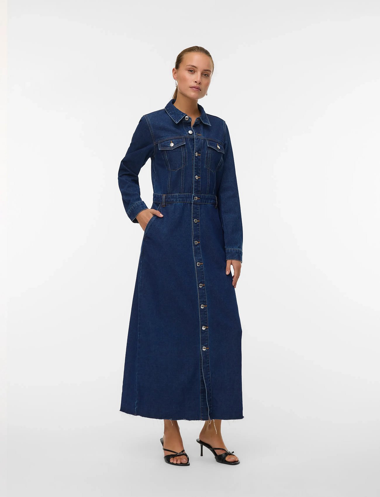 vero moda denim dress Vero Moda Curve Shirt Dress 'VMCJENNIE' in Blue Denim