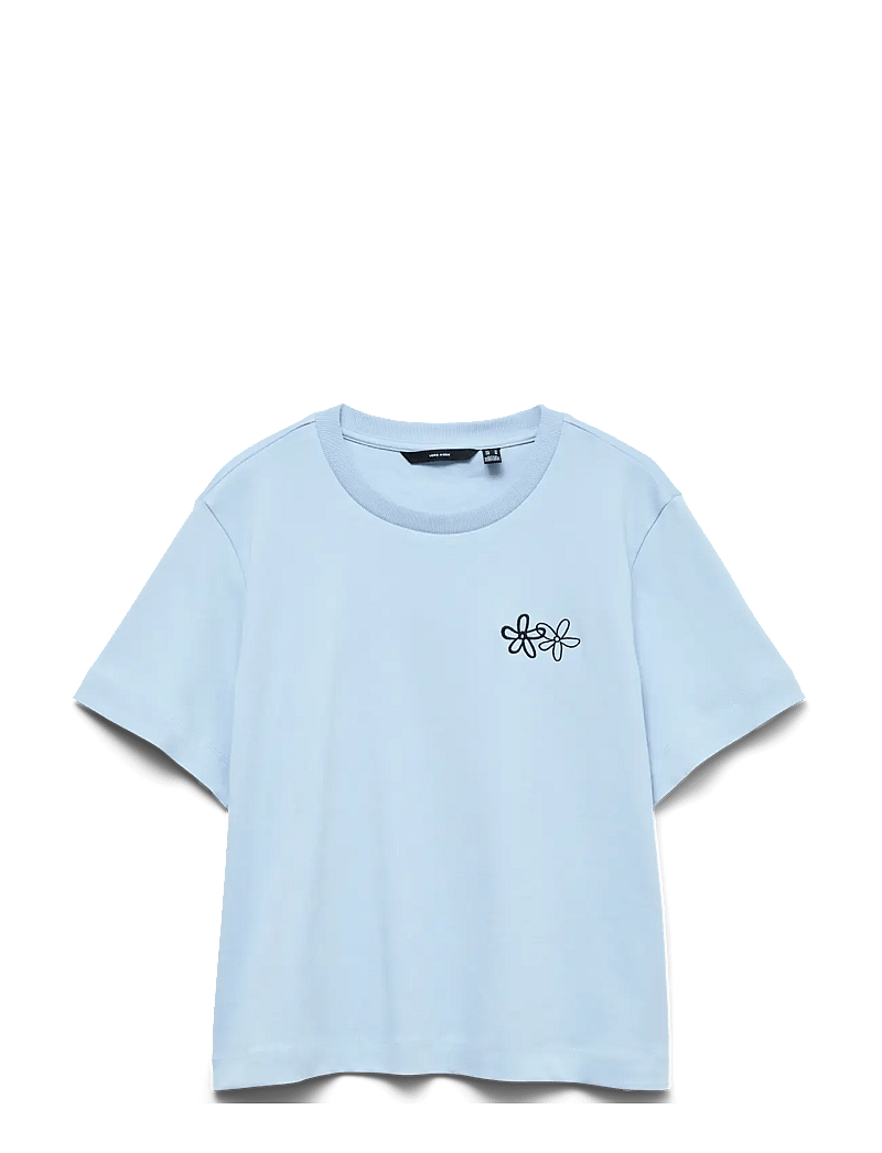 Vero Moda - VMSARA METTE SS TOP BOX JRS NOOS - t-shirts - cashmere blue - 0