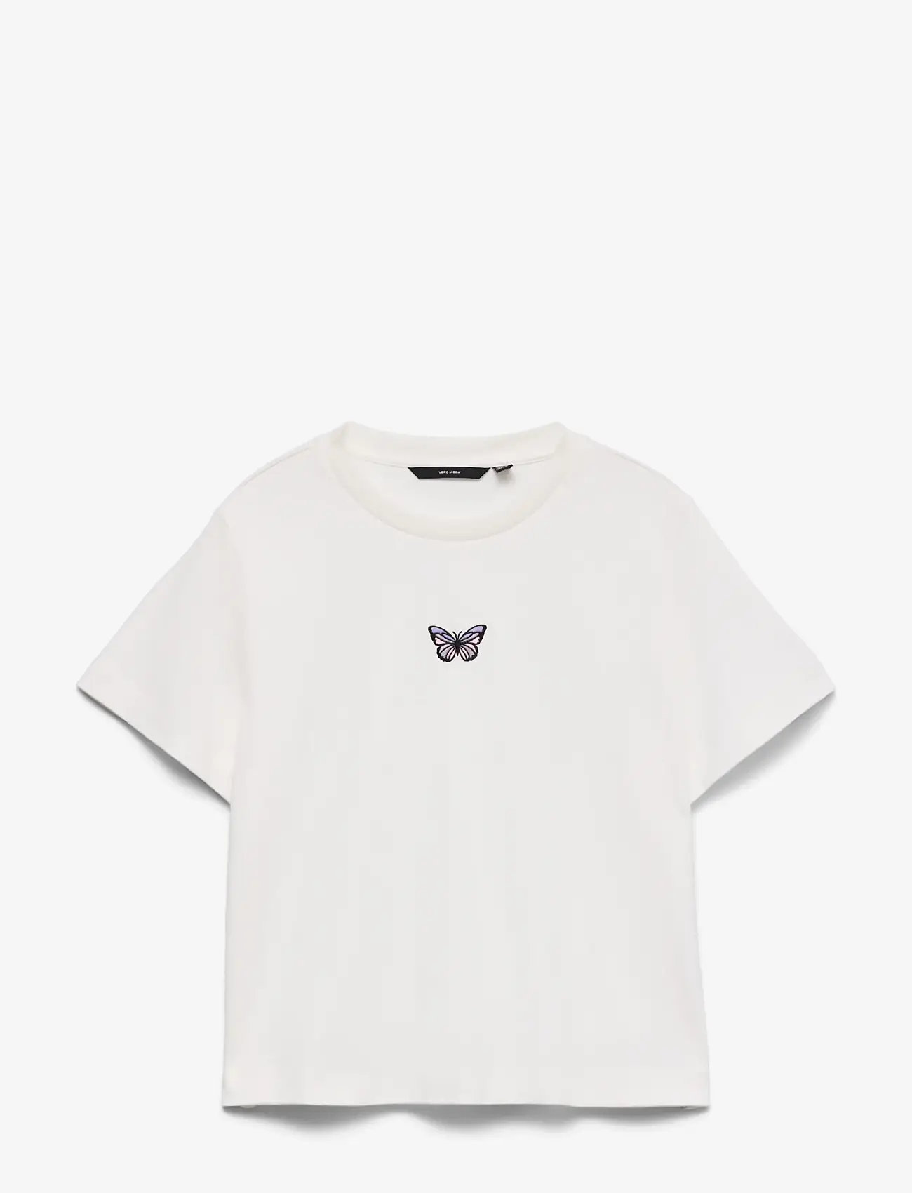 Vero Moda - VMSARA METTE SS TOP BOX JRS NOOS - t-shirts - snow white - 1