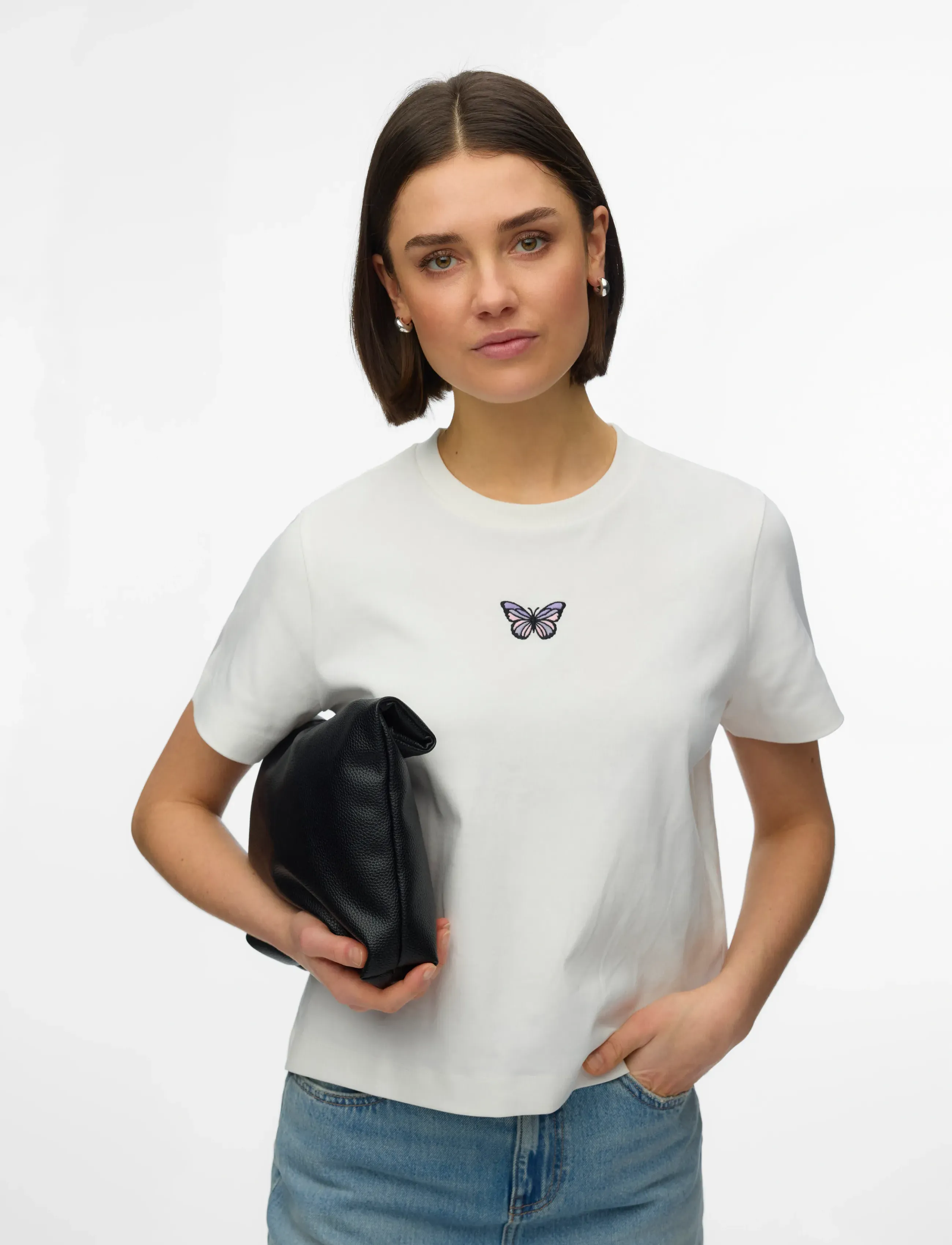 Vero Moda - VMSARA METTE SS TOP BOX JRS NOOS - t-shirts - snow white - 3