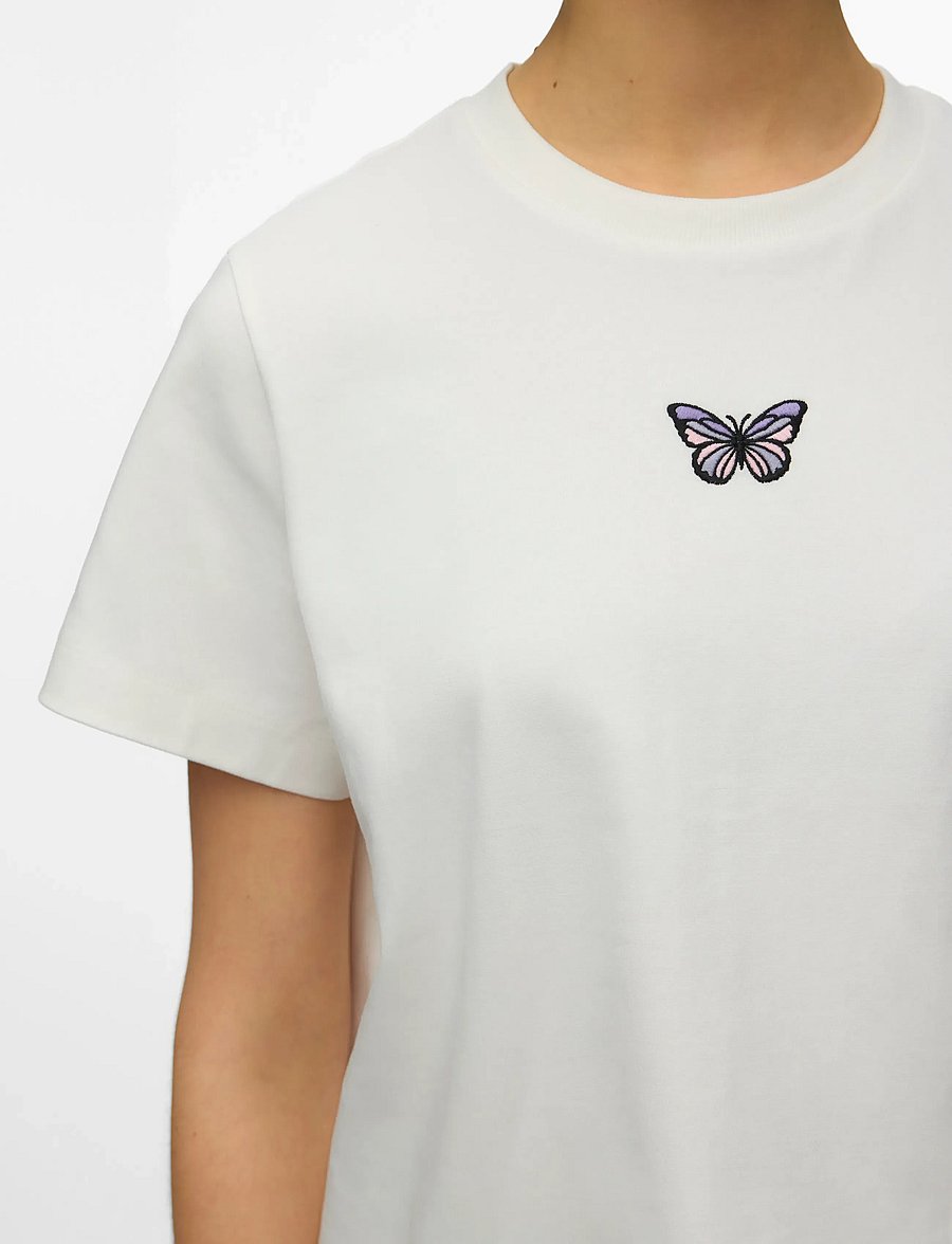 Vero Moda - VMSARA METTE SS TOP BOX JRS NOOS - marškinėliai - snow white - 4