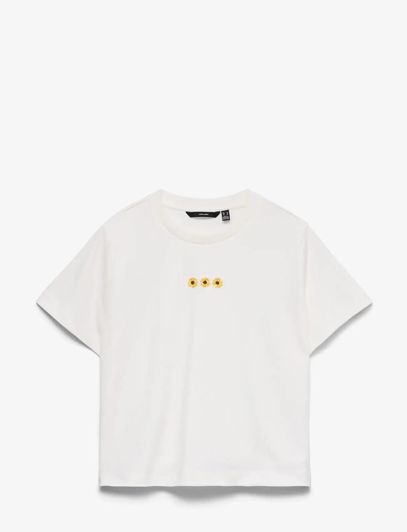 Vero Moda - VMSARA METTE SS TOP BOX JRS NOOS - t-shirts - snow white - 1