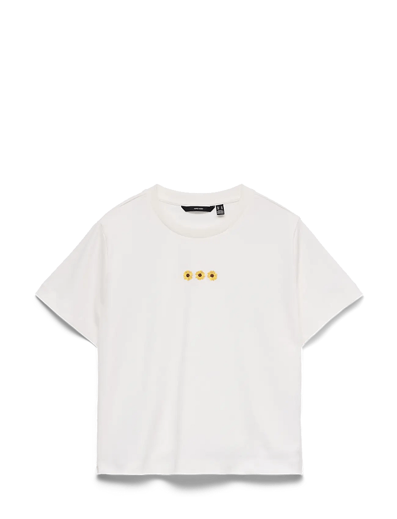Vero Moda - VMSARA METTE SS TOP BOX JRS NOOS - t-shirts - snow white - 1