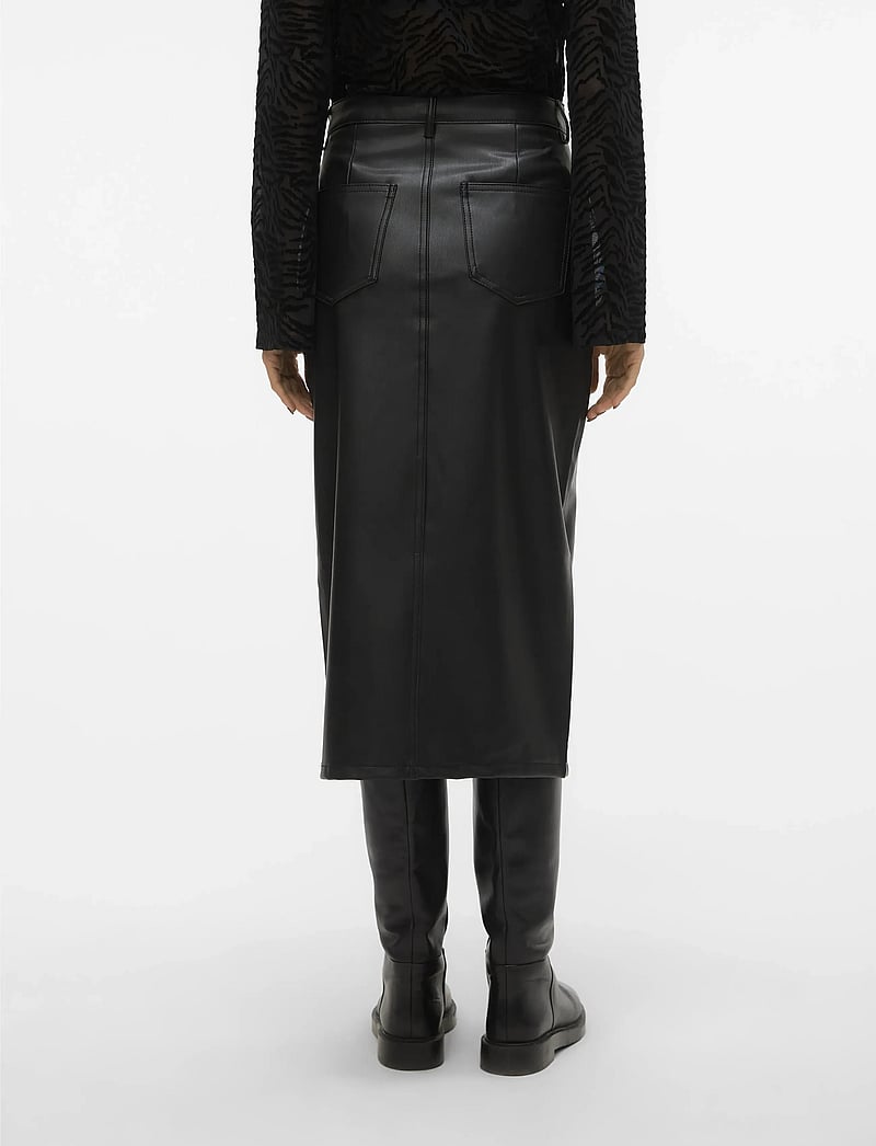 Vero Moda - VMVERI HR CALF PL SKIRT NOOS - midi-röcke - black - 3