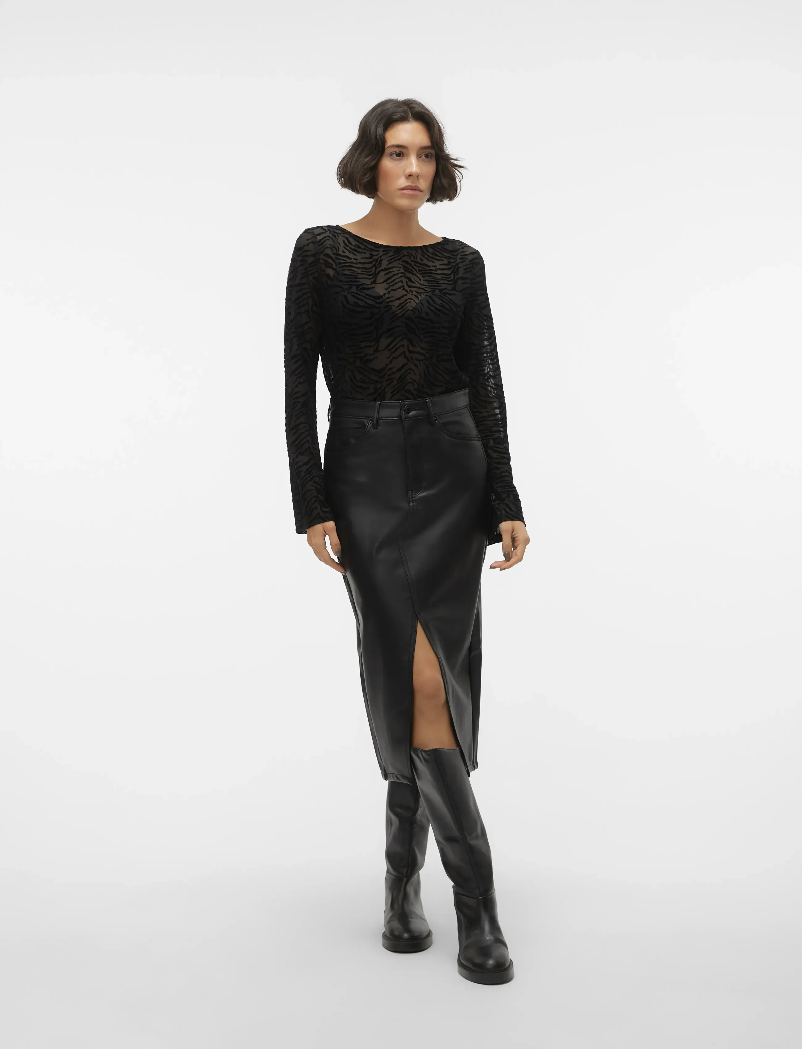 VERO MODA Vmveri Hr Calf Pl Skirt Noos midikjolar dam – bild 5