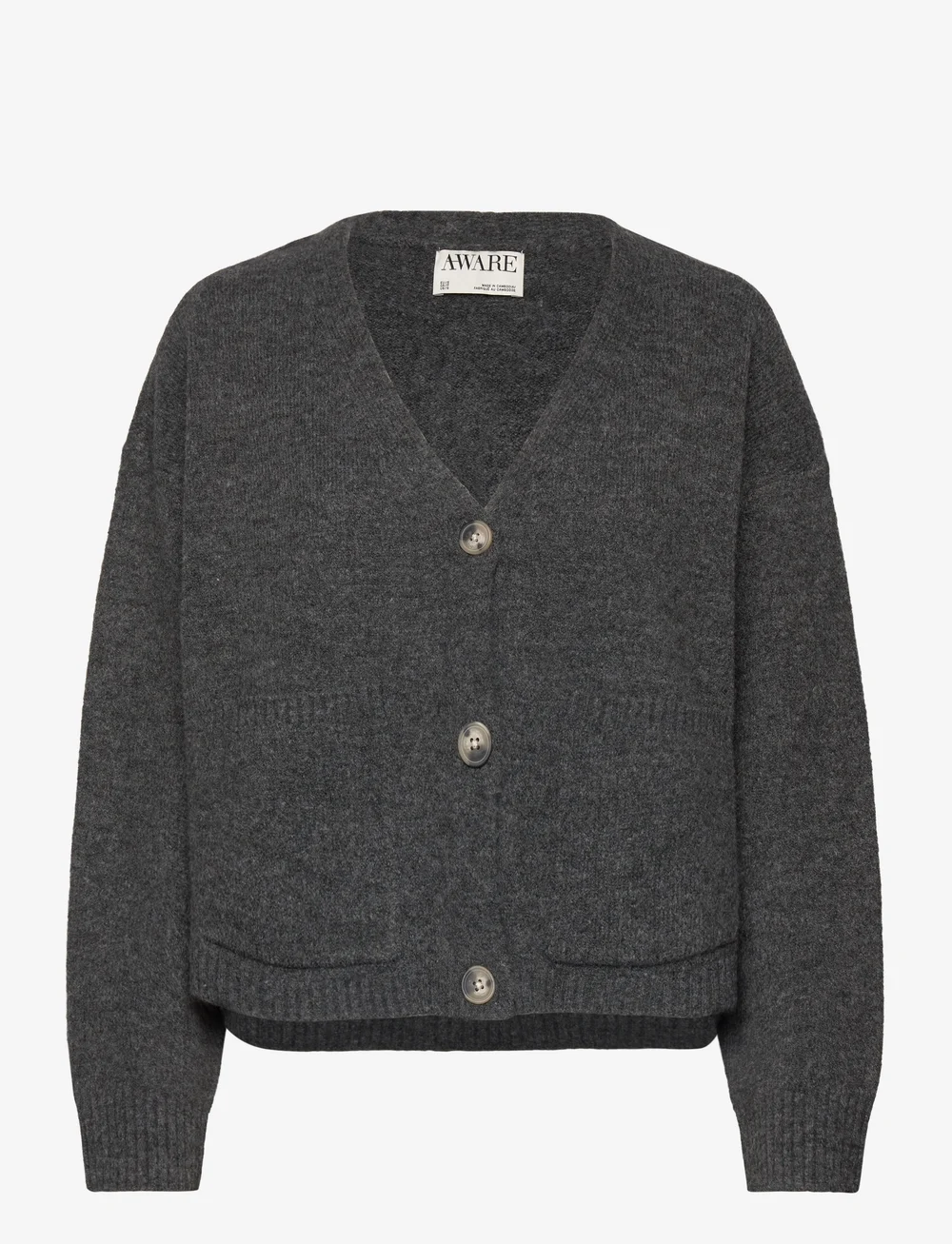 Vero Moda - AWGEMMA LS V-NECK KNIT CARDIGAN NOOS - kardiganai - dark grey melange - 1