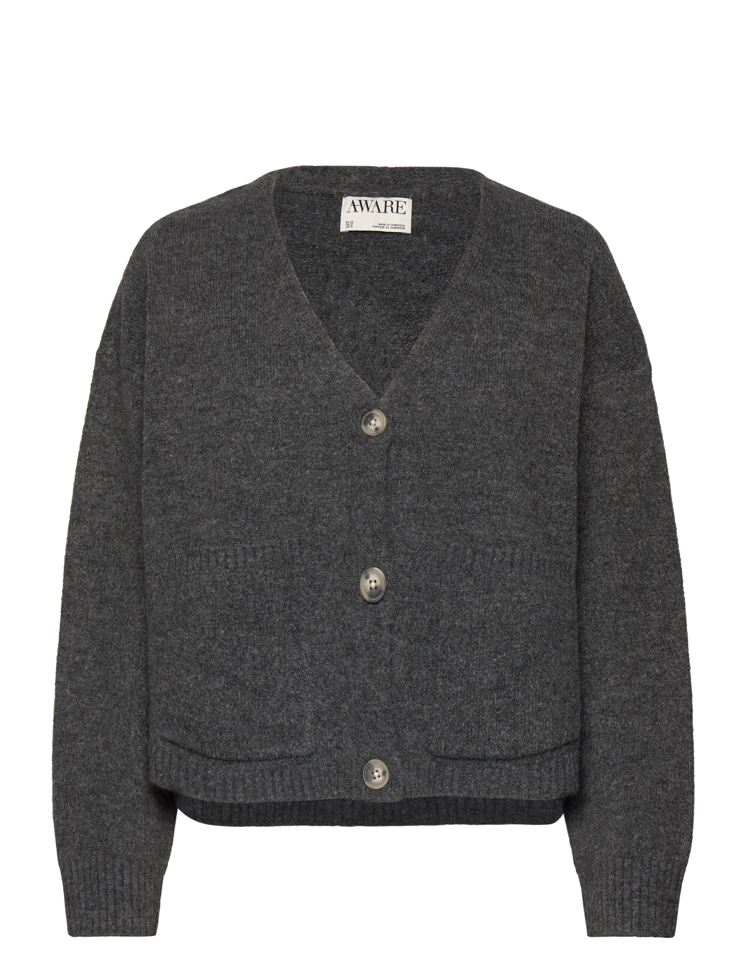 Vero Moda AWGEMMA LS V-NECK KNIT CARDIGAN NOOS - Kleidung - DARK GREY MELANGE / grey