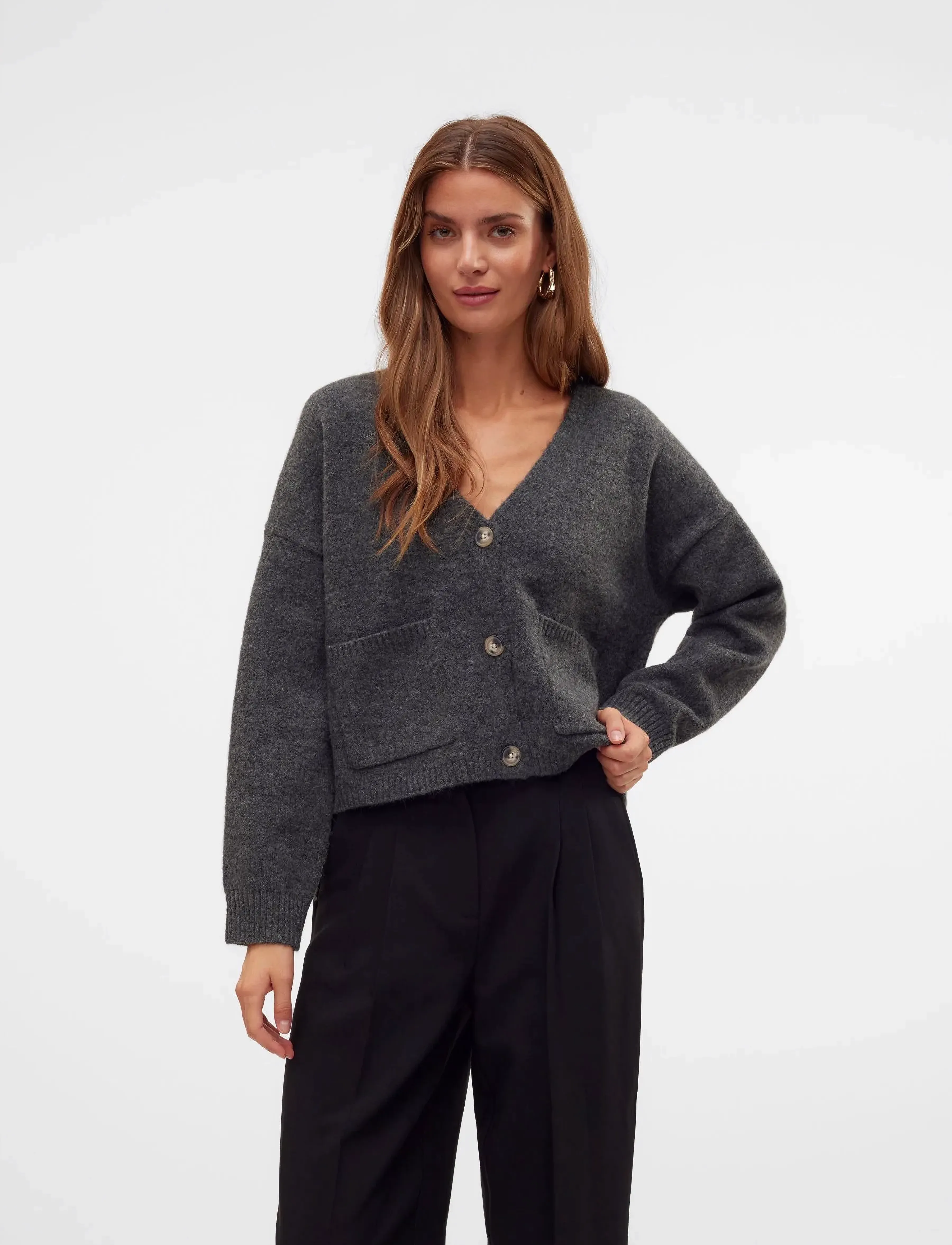 Koftor / Cardigans / Västar Aware Noos Gemma Cardigan Dark Grey Melange 5