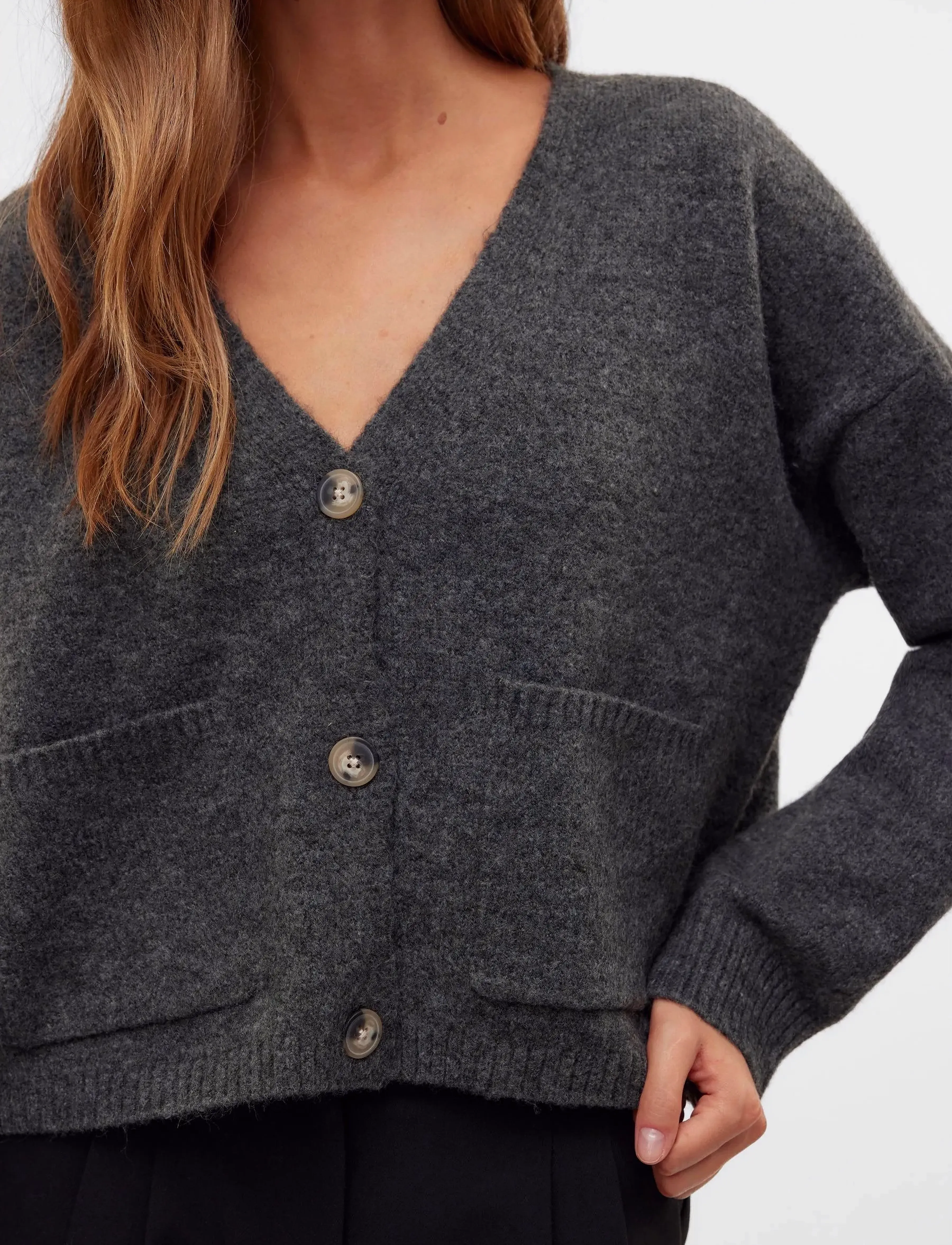 Koftor / Cardigans / Västar Aware Noos Gemma Cardigan Dark Grey Melange 10