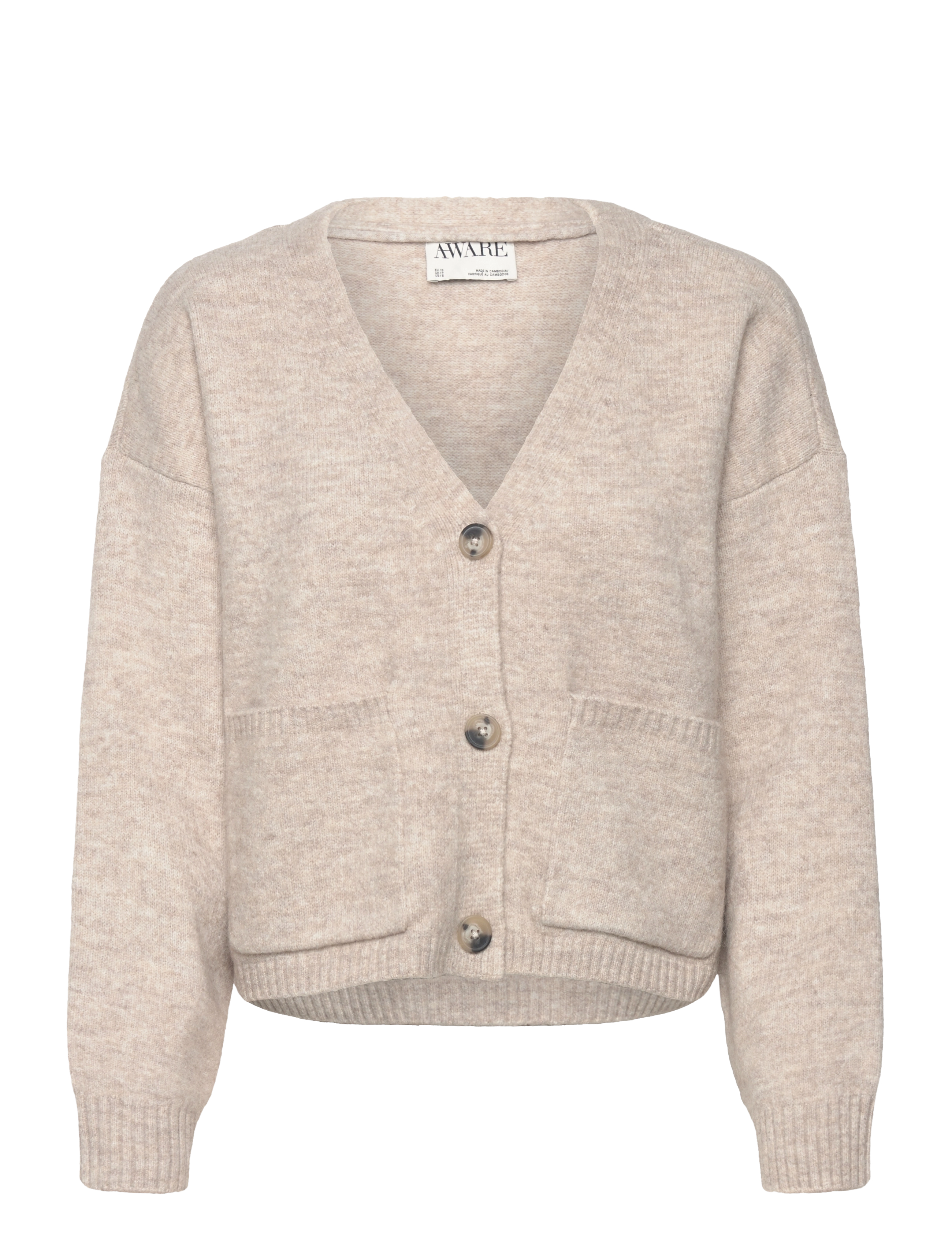 Vero Moda AWGEMMA LS V-NECK KNIT CARDIGAN NOOS - Kleidung - PLAZA TAUPE / cream
