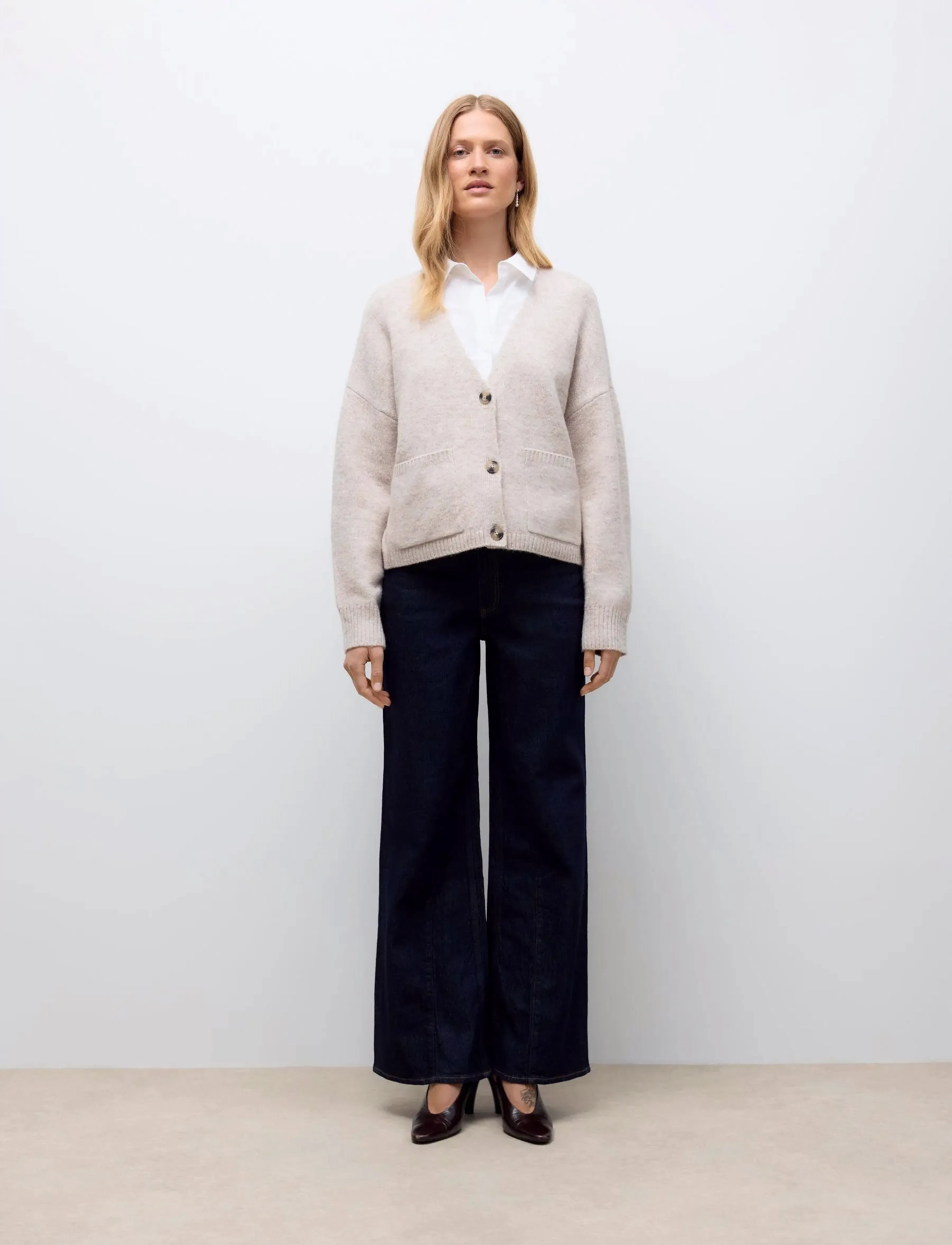 Vero Moda - AWGEMMA LS V-NECK KNIT CARDIGAN NOOS - strickjacken - plaza taupe - 3