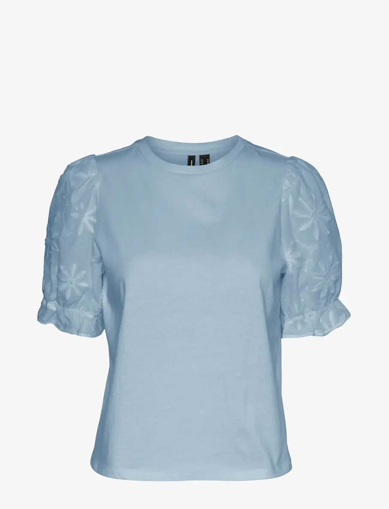 Vero Moda - VMSENNA SS EMB SLEEVE TOP JRS - kurzämlige blusen - cashmere blue - 1