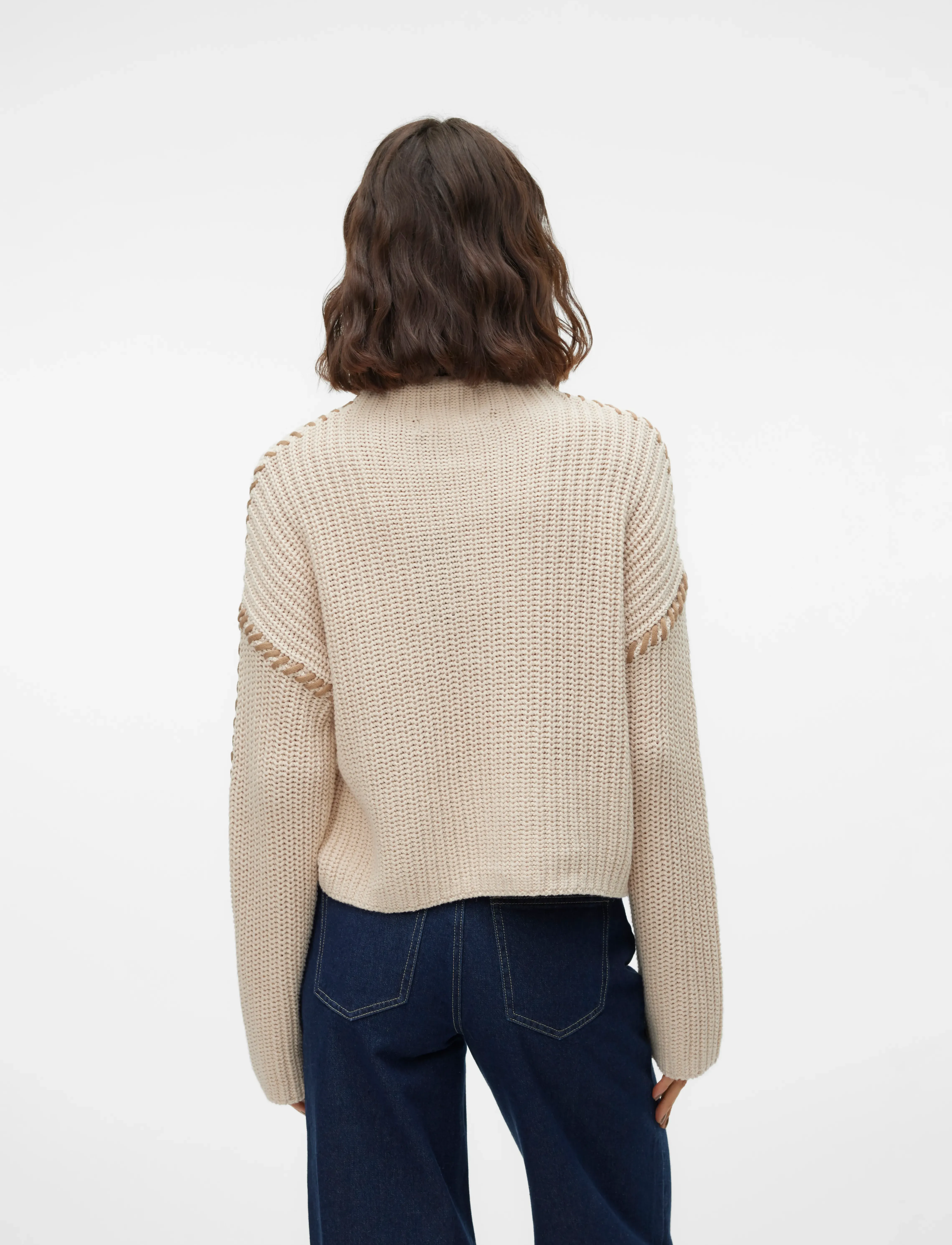 Vero Moda - VMNEWCREAM LS FUNNELNECK PULLOVER BOO - trøjer - birch - 3