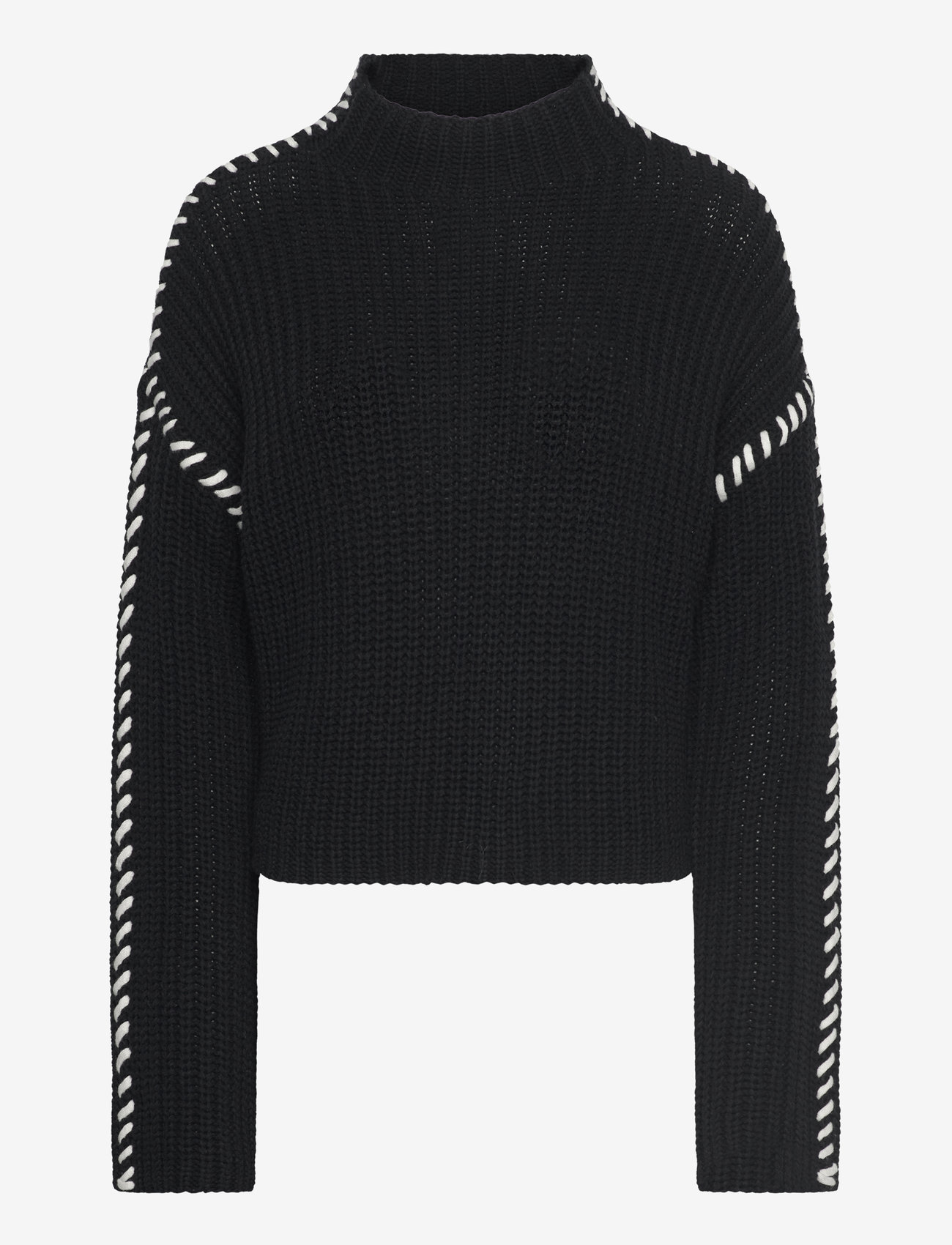 Vero Moda - VMNEWCREAM LS FUNNELNECK PULLOVER BOO - striktrøjer - black - 1