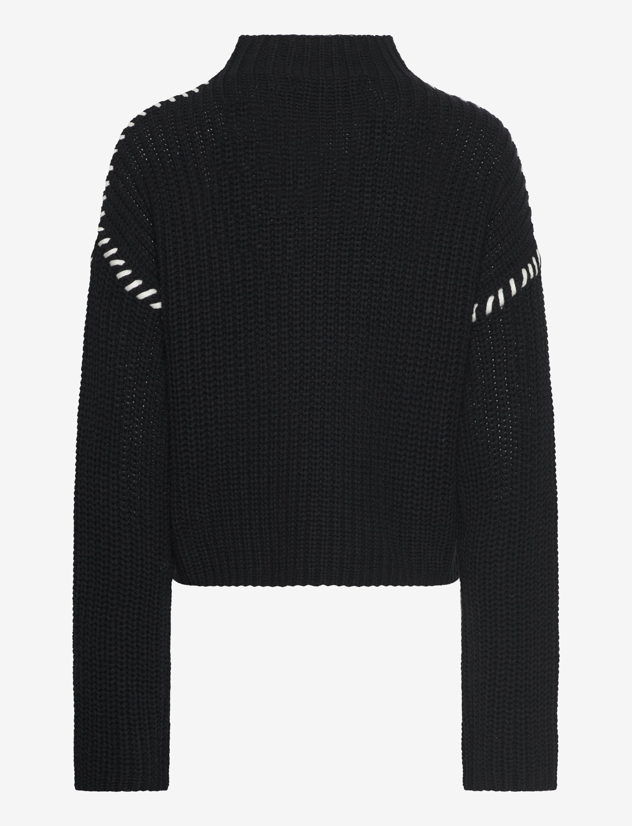 Vero Moda - VMNEWCREAM LS FUNNELNECK PULLOVER BOO - striktrøjer - black - 2