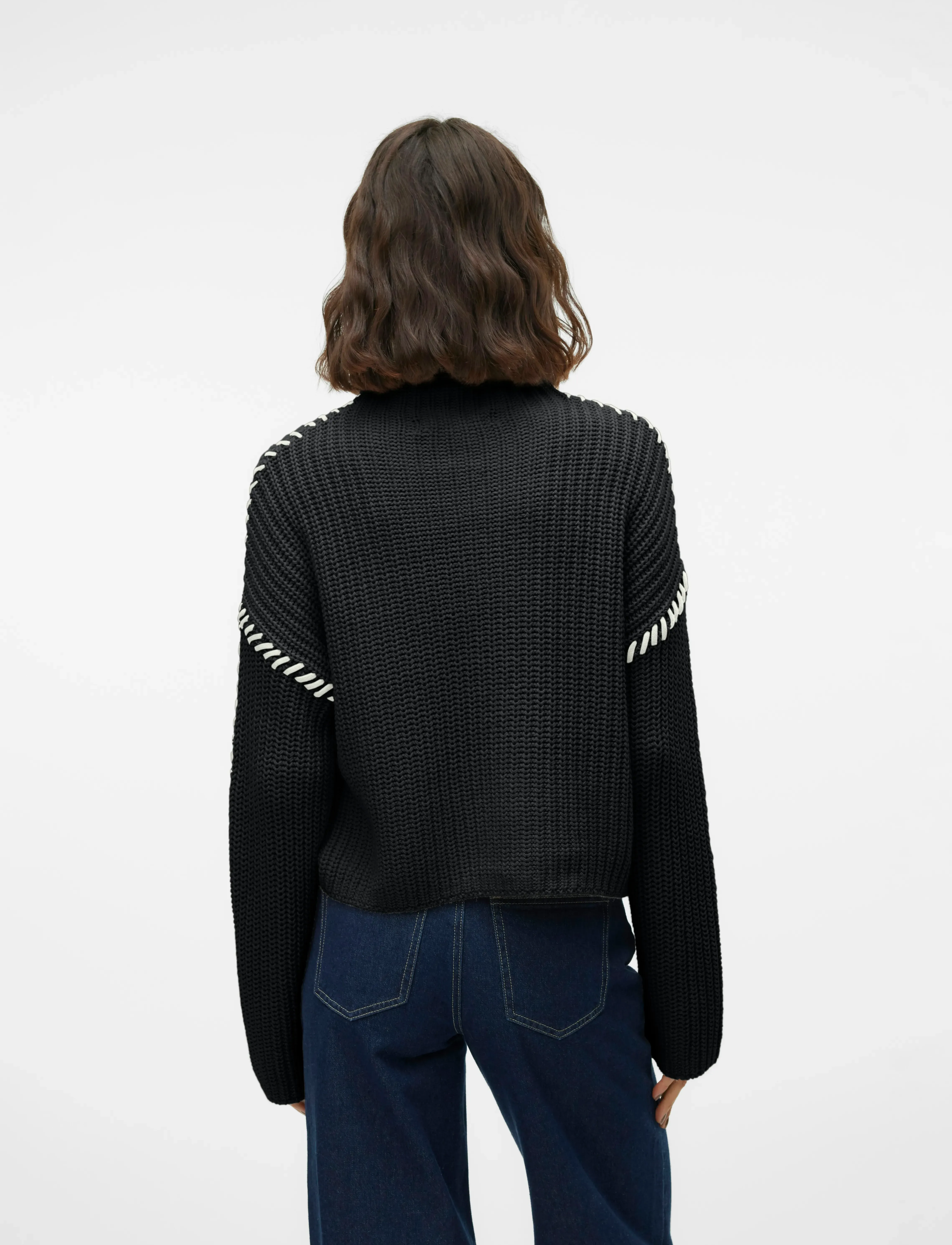 Vero Moda - VMNEWCREAM LS FUNNELNECK PULLOVER BOO - džemperi - black - 3